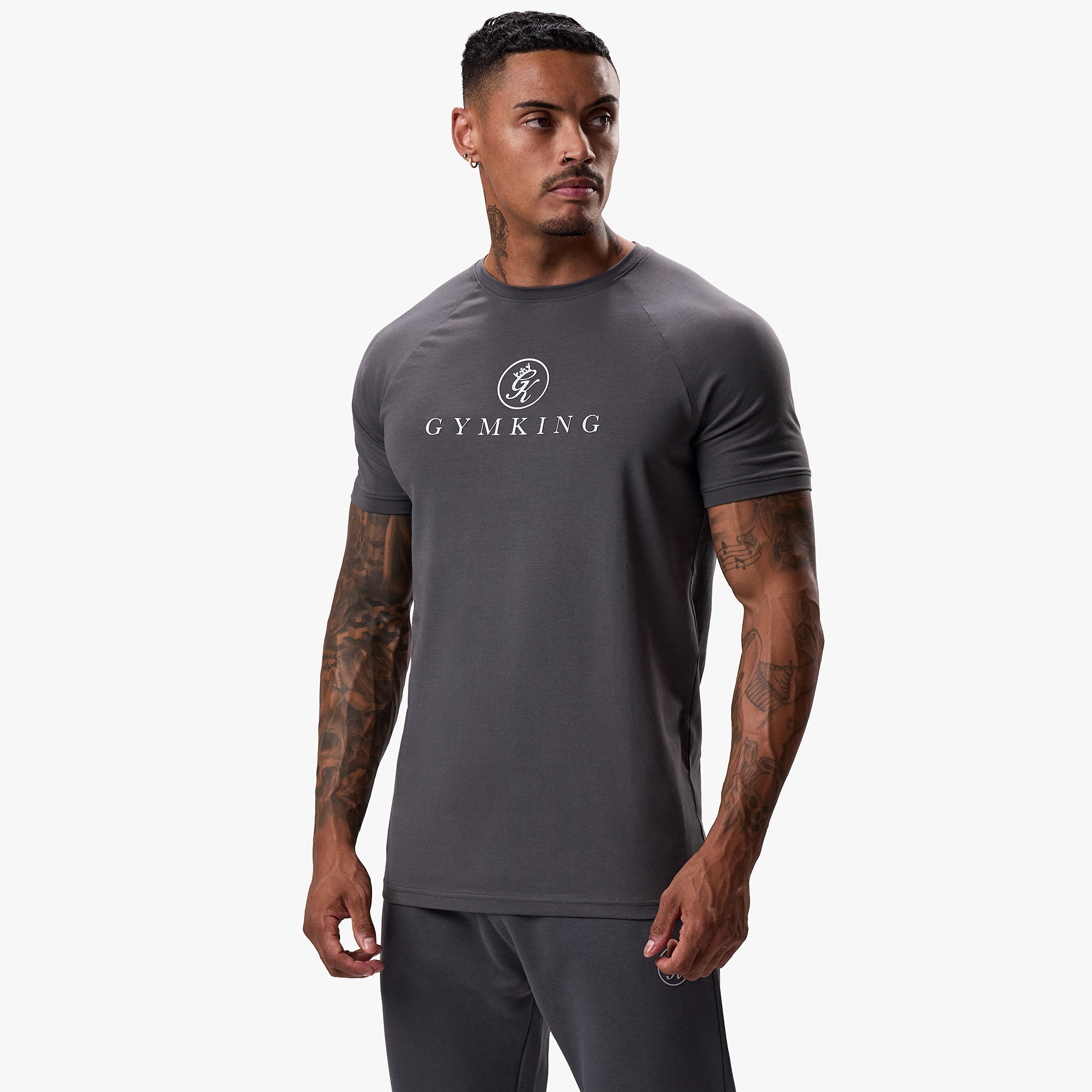 Gym King Pro Logo Jersey Tee - Graphite Xs