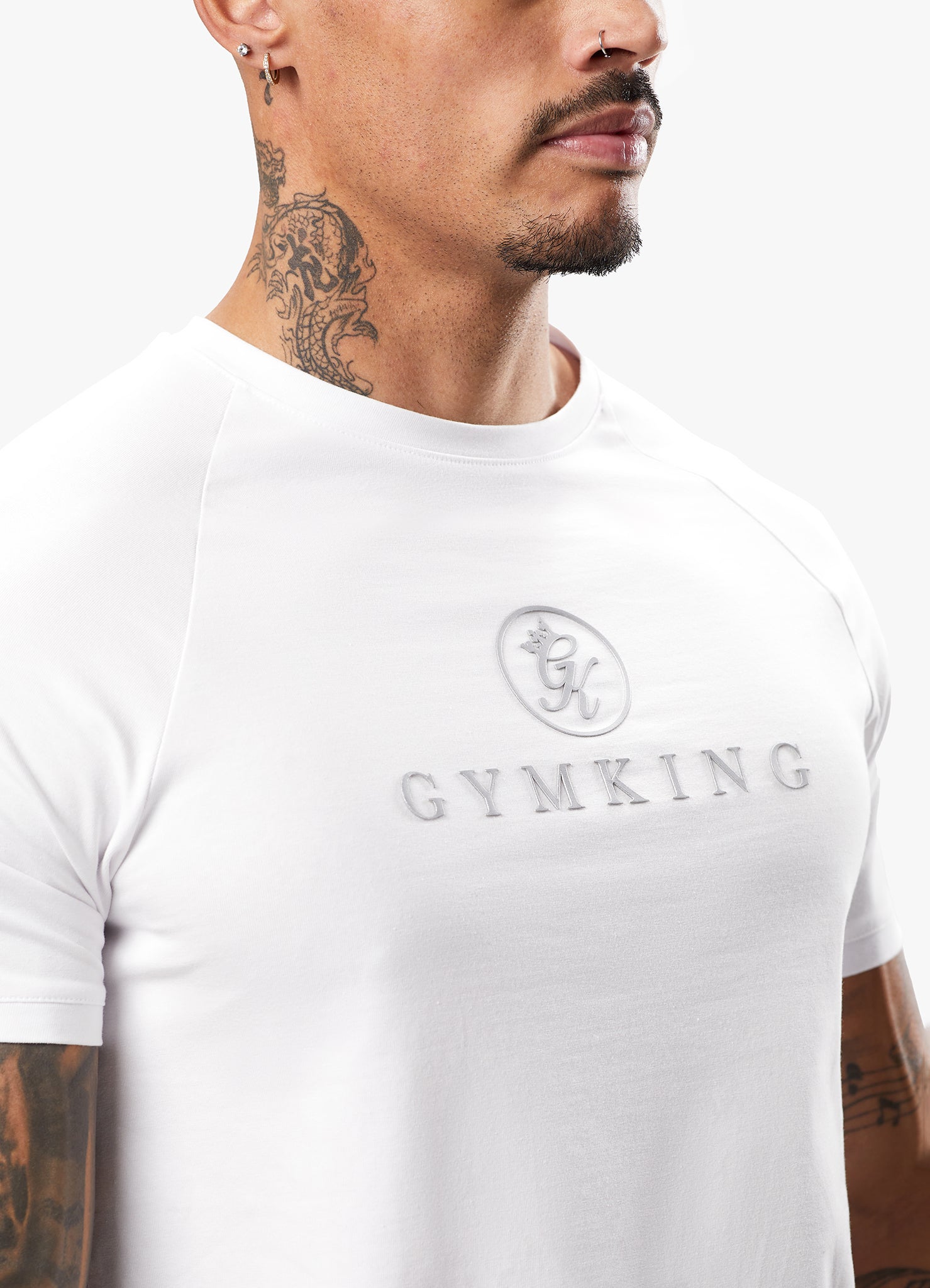 Gym King Pro Logo Jersey Tee - White S