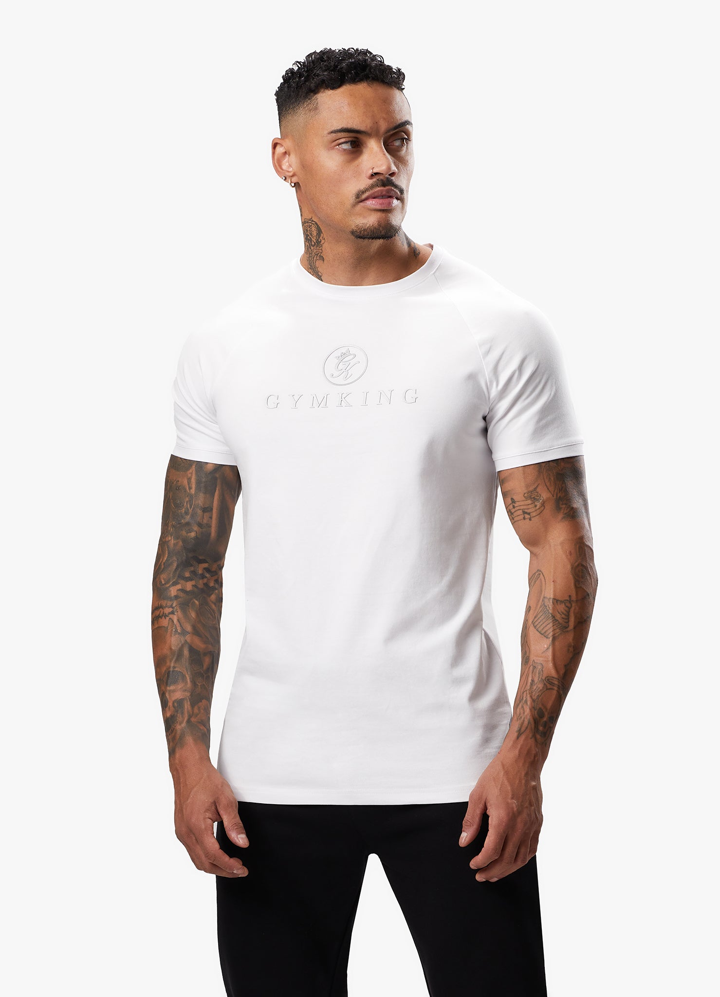 Gym King Pro Logo Jersey Tee - White S