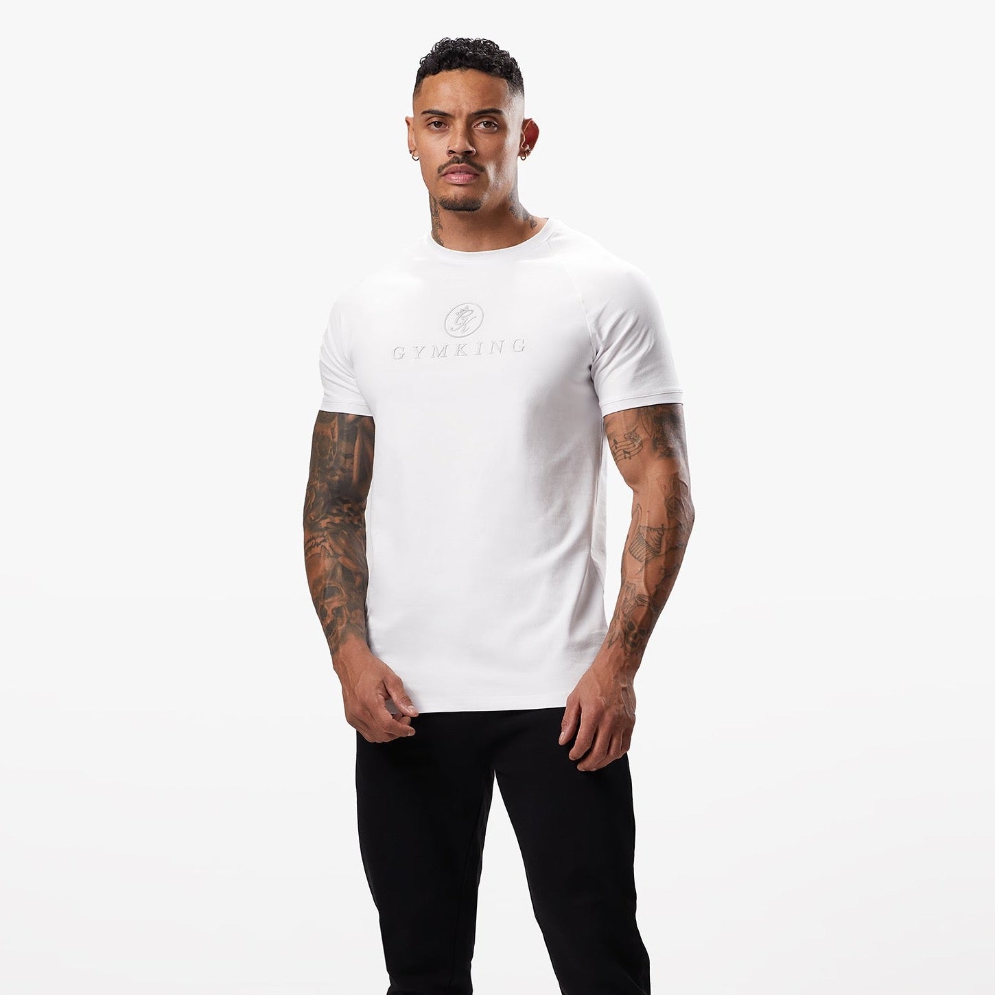 Gym King Pro Logo Jersey Tee - White S