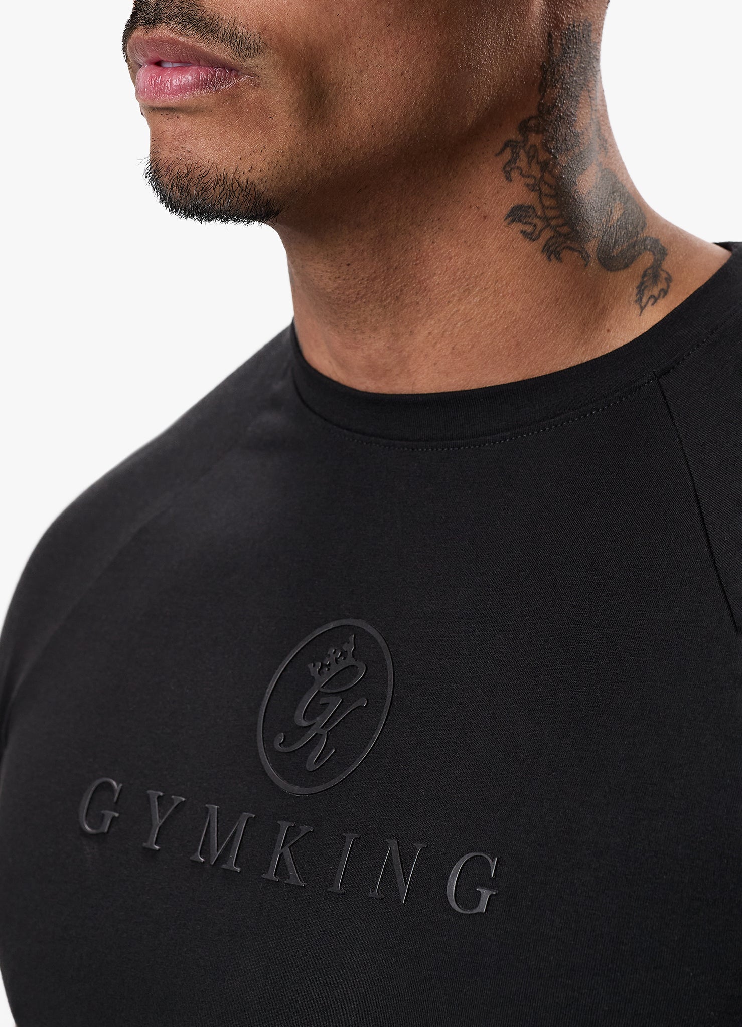 Gym King Pro Logo Tee - Black/Black Xs