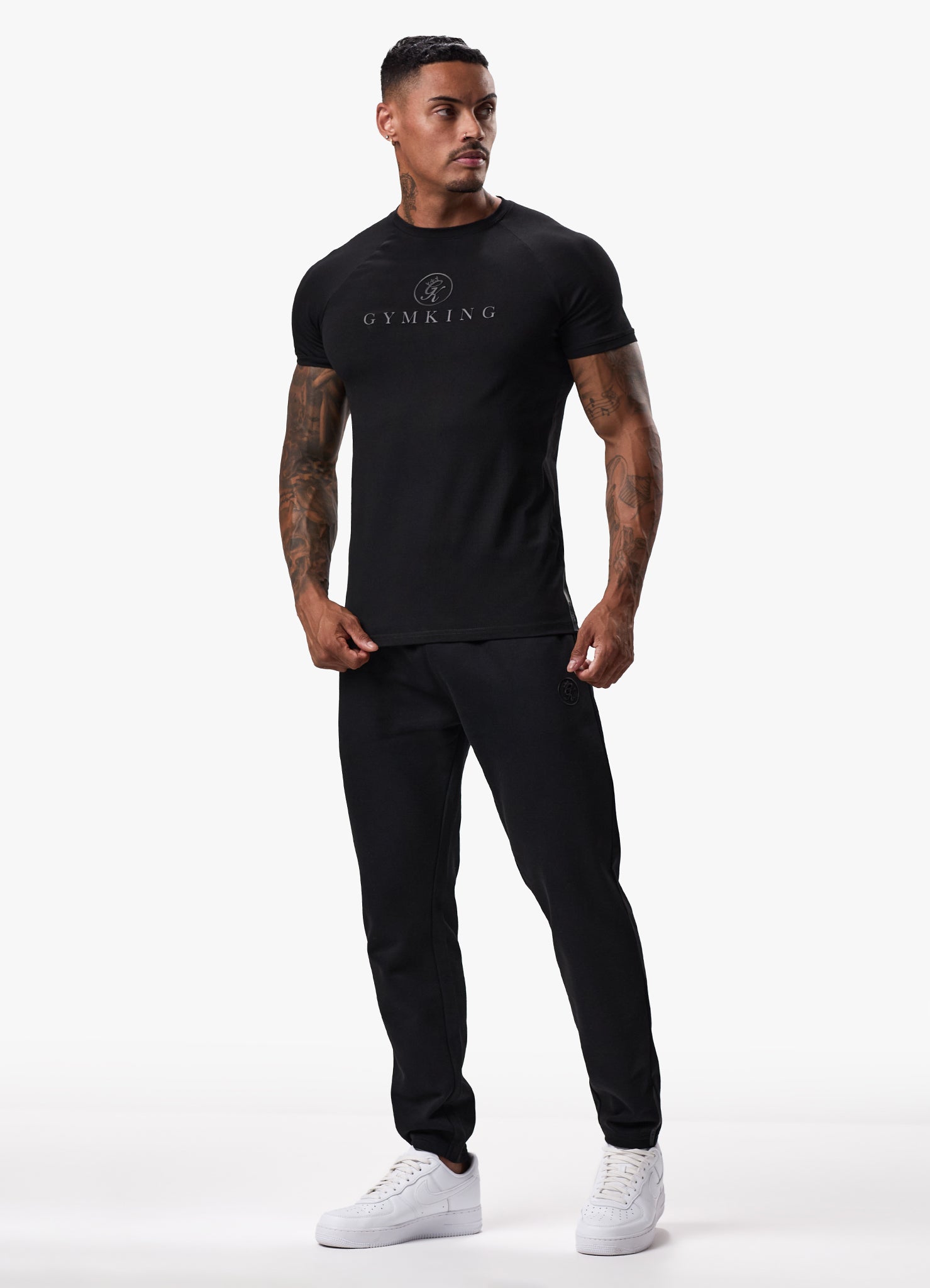 Gym King Pro Logo Tee - Black/Black Xs