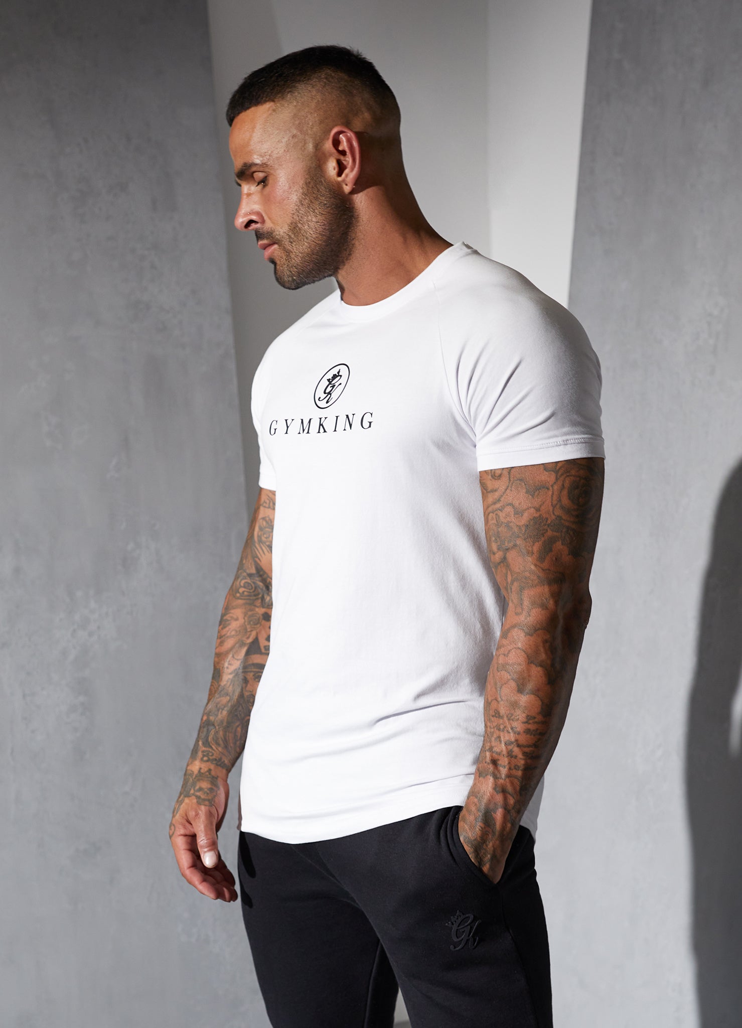 Gym King Pro Tee - White Xs