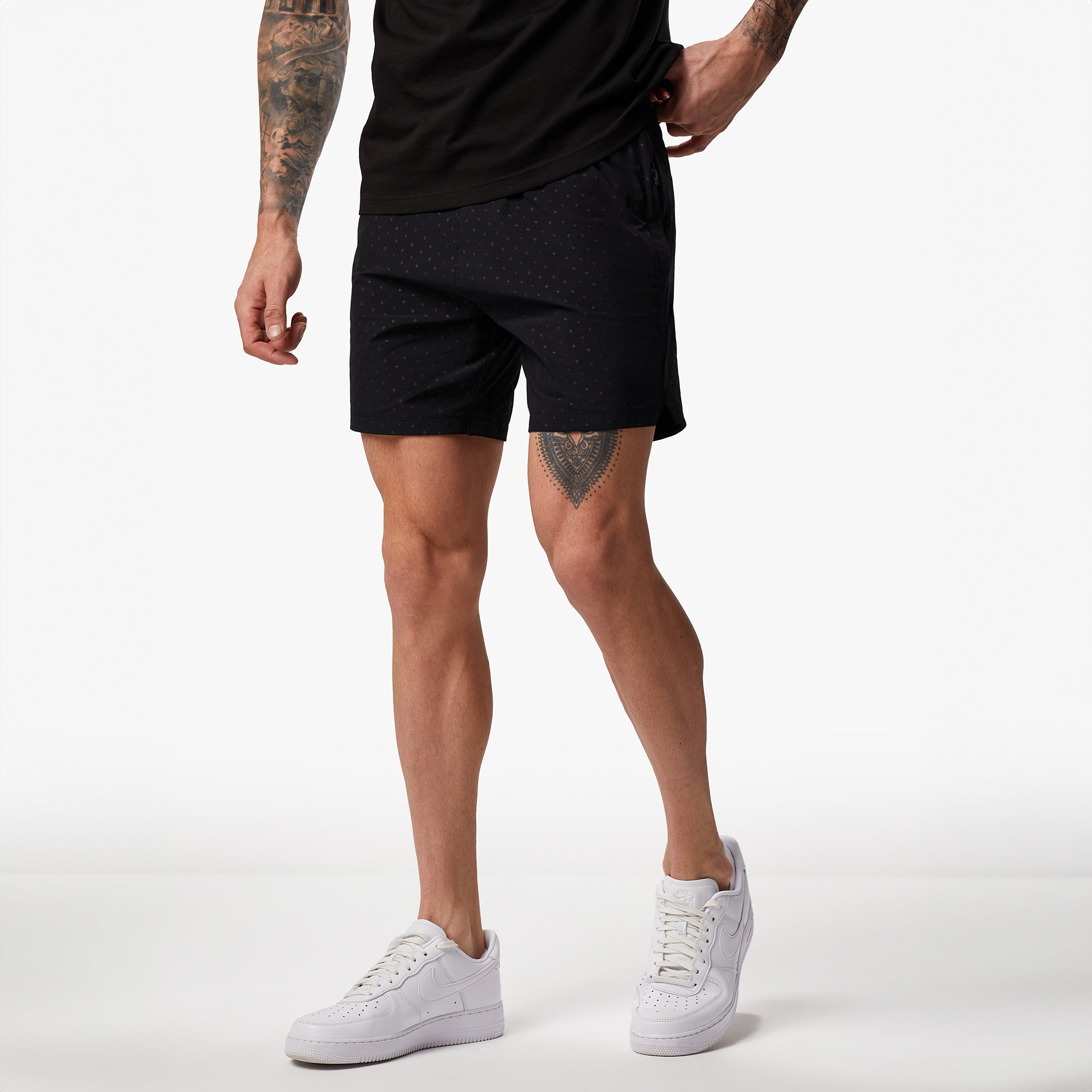 Gym King Rebellion AOP Cargo Shorts - Black Xs