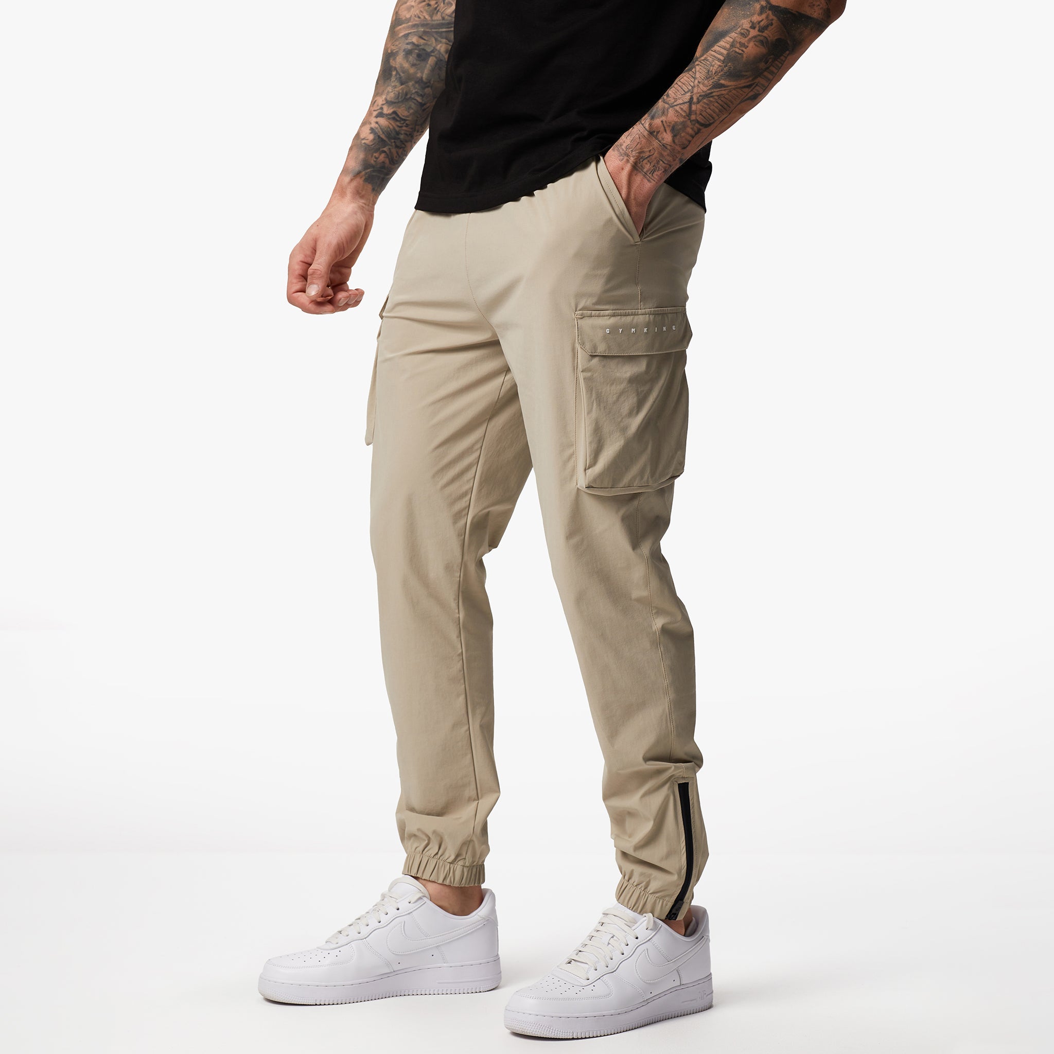 Gym King Rebellion Cargo Jogger - Sandstone Xs