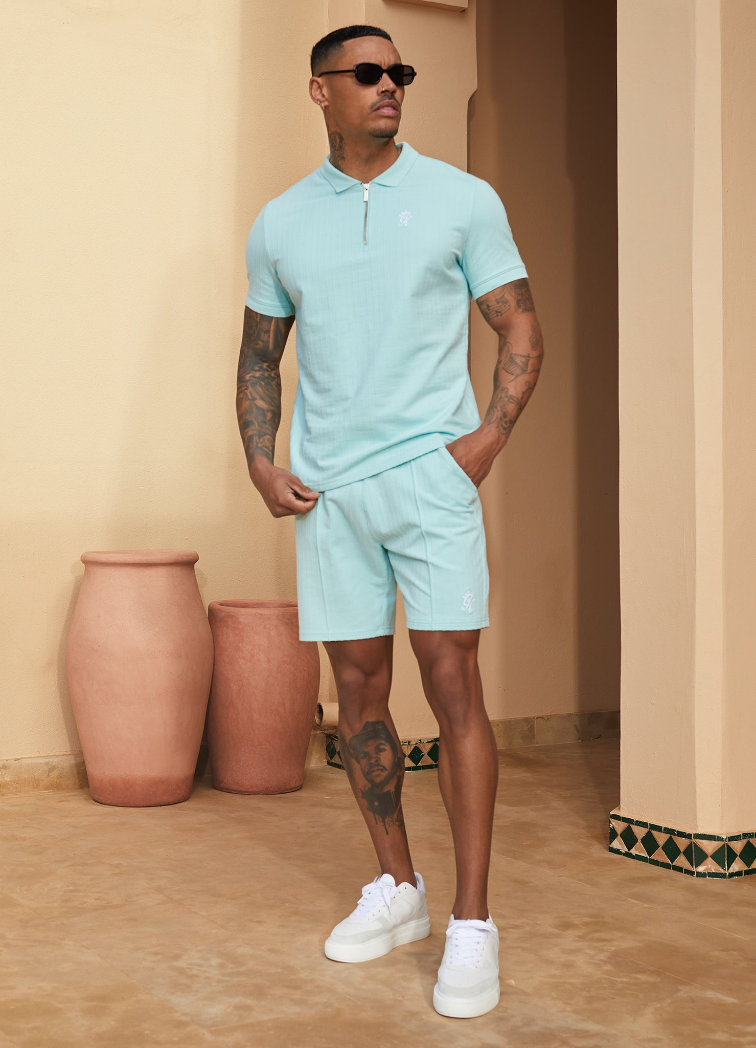 Gym King Riviera Signature Polo - Aqua Sky M