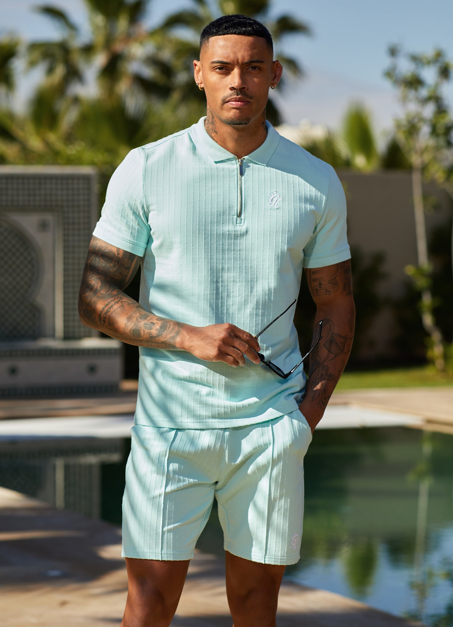 Gym King Riviera Signature Polo - Aqua Sky M