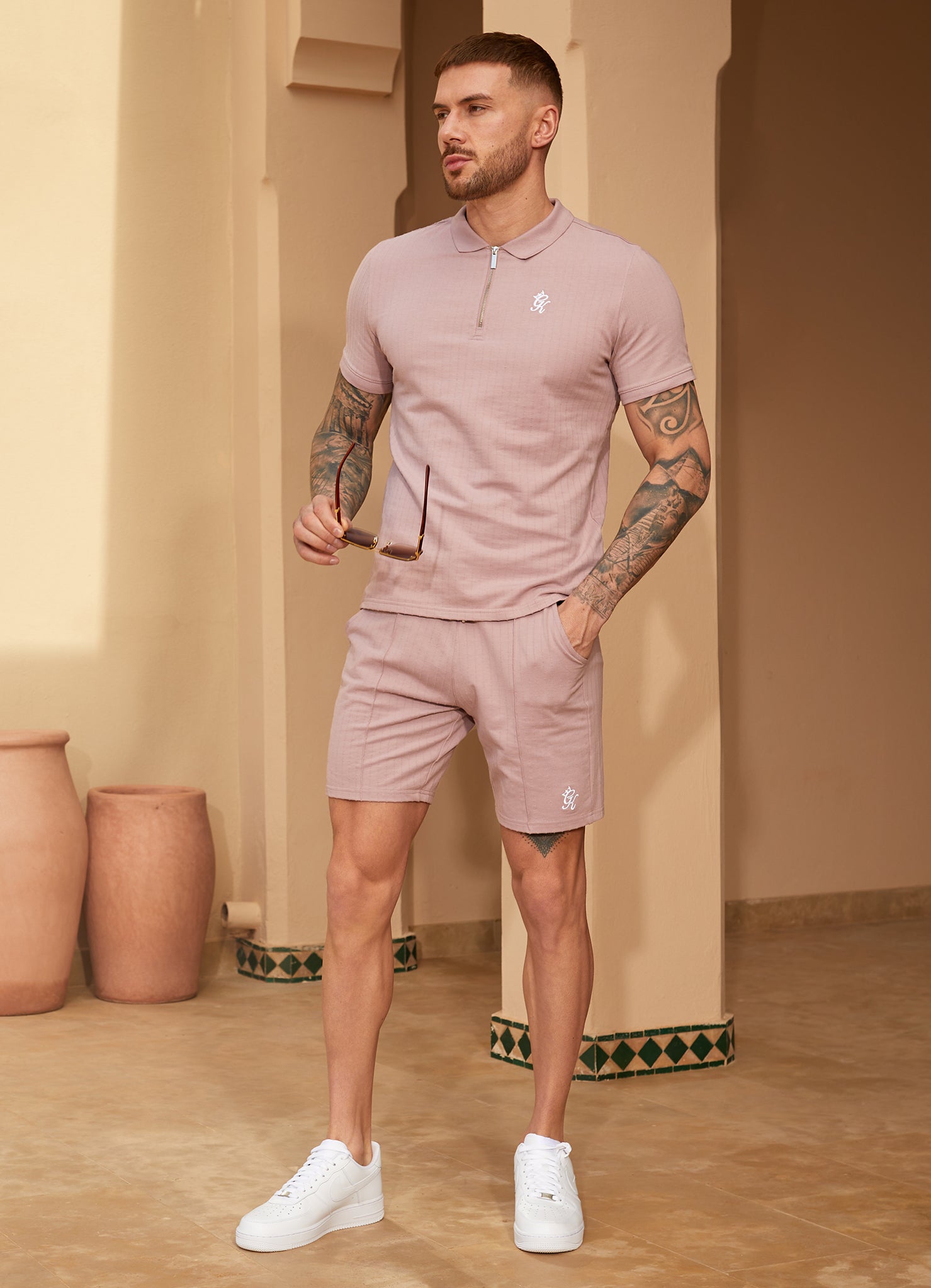 Gym King Riviera Signature Short - Dusky Pink S