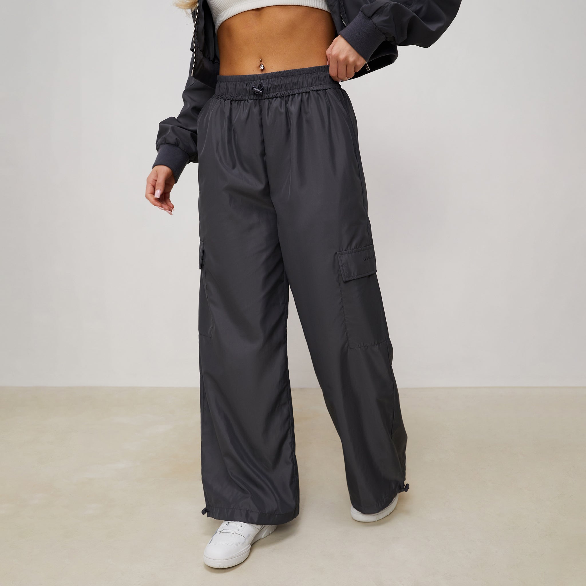 Gym King Satin Cargo Pants - Graphite 6