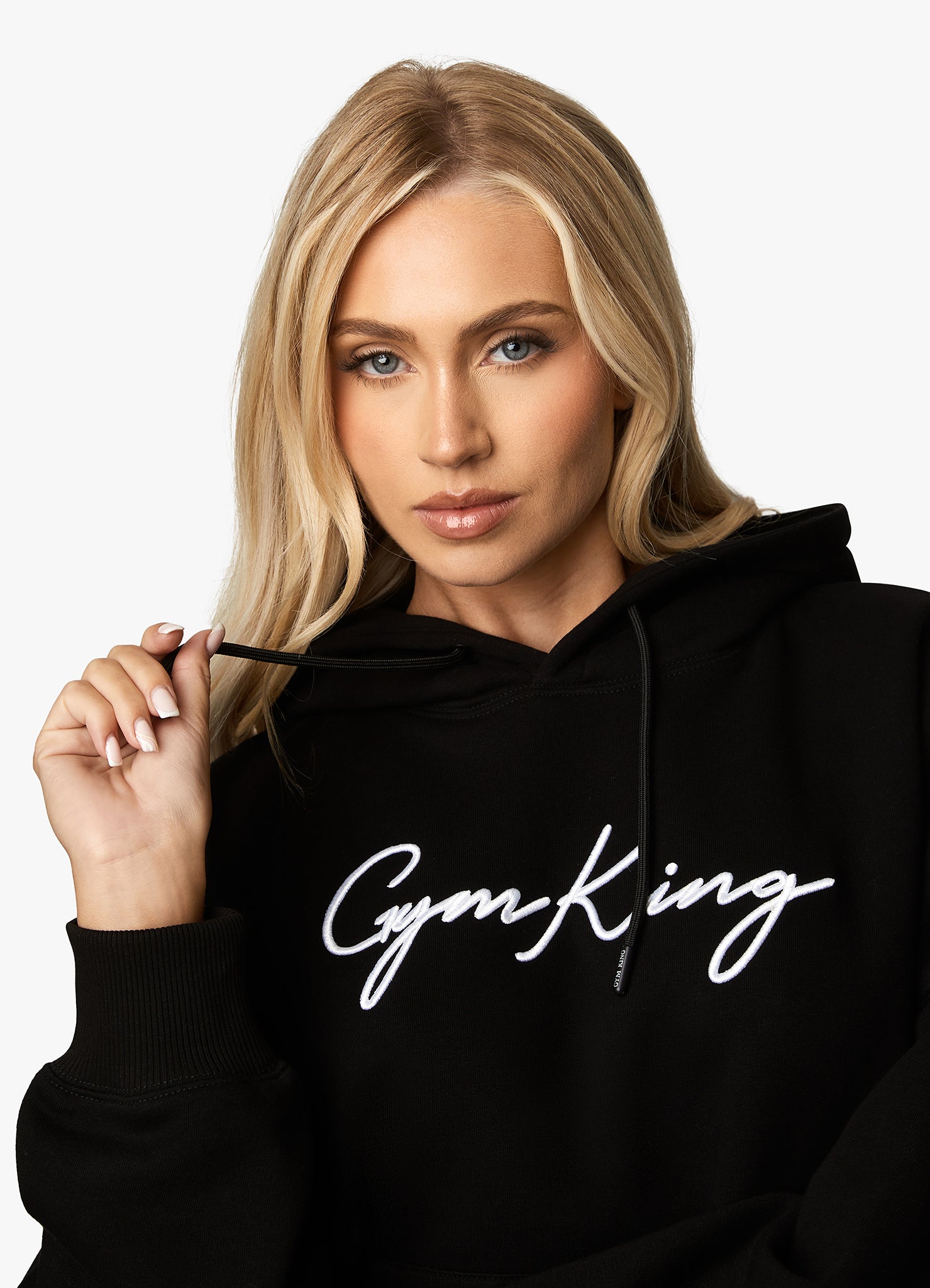 Gym King Script Hood - Black/White 10