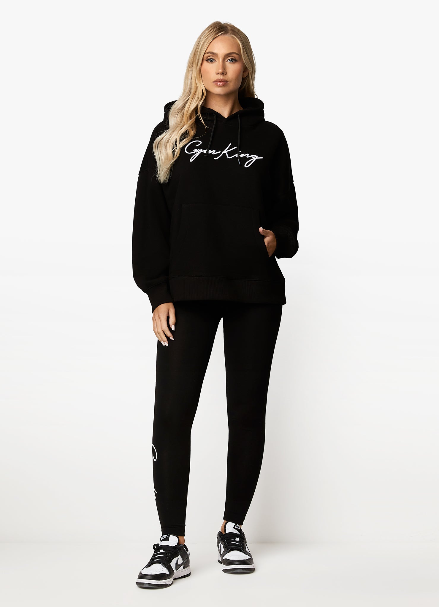 Gym King Script Hood - Black/White 10