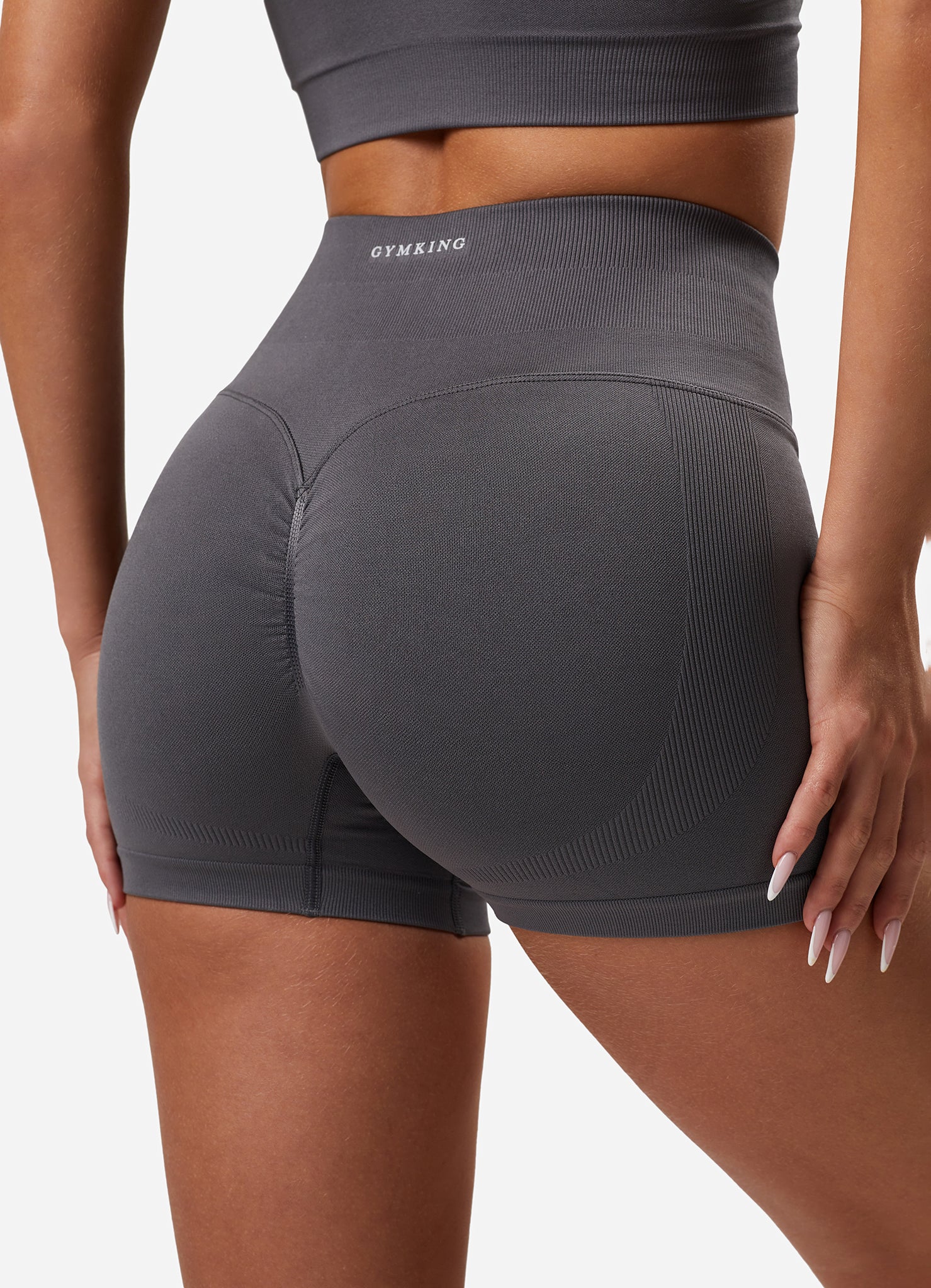 Gym King Sculpt Seamless 3" Short - Space Grey 6-8