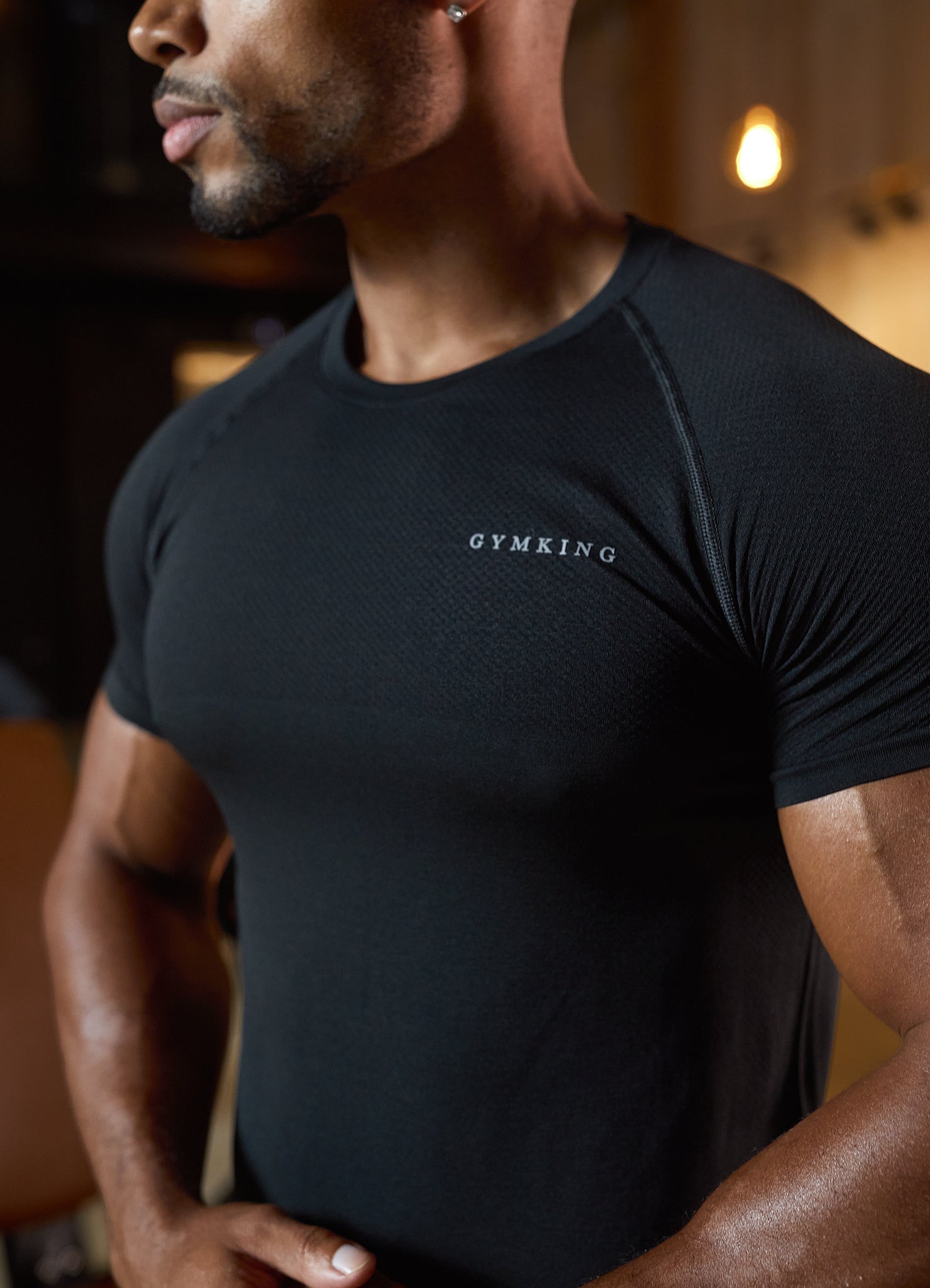 Gym King Seamless Tee - Black M