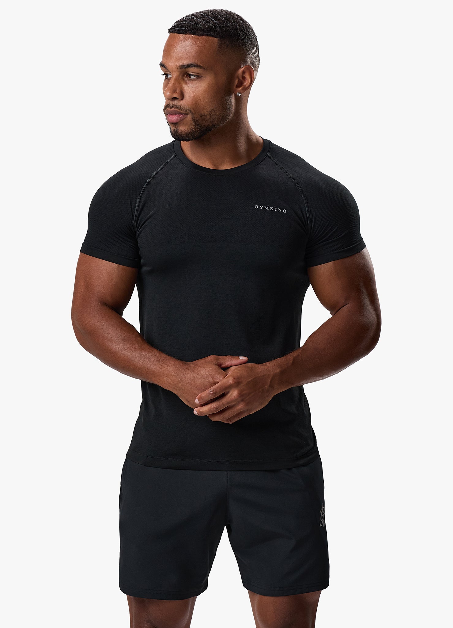 Gym King Seamless Tee - Black M