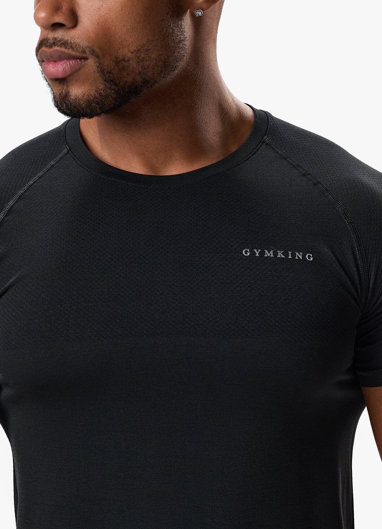 Gym King Seamless Tee - Black M