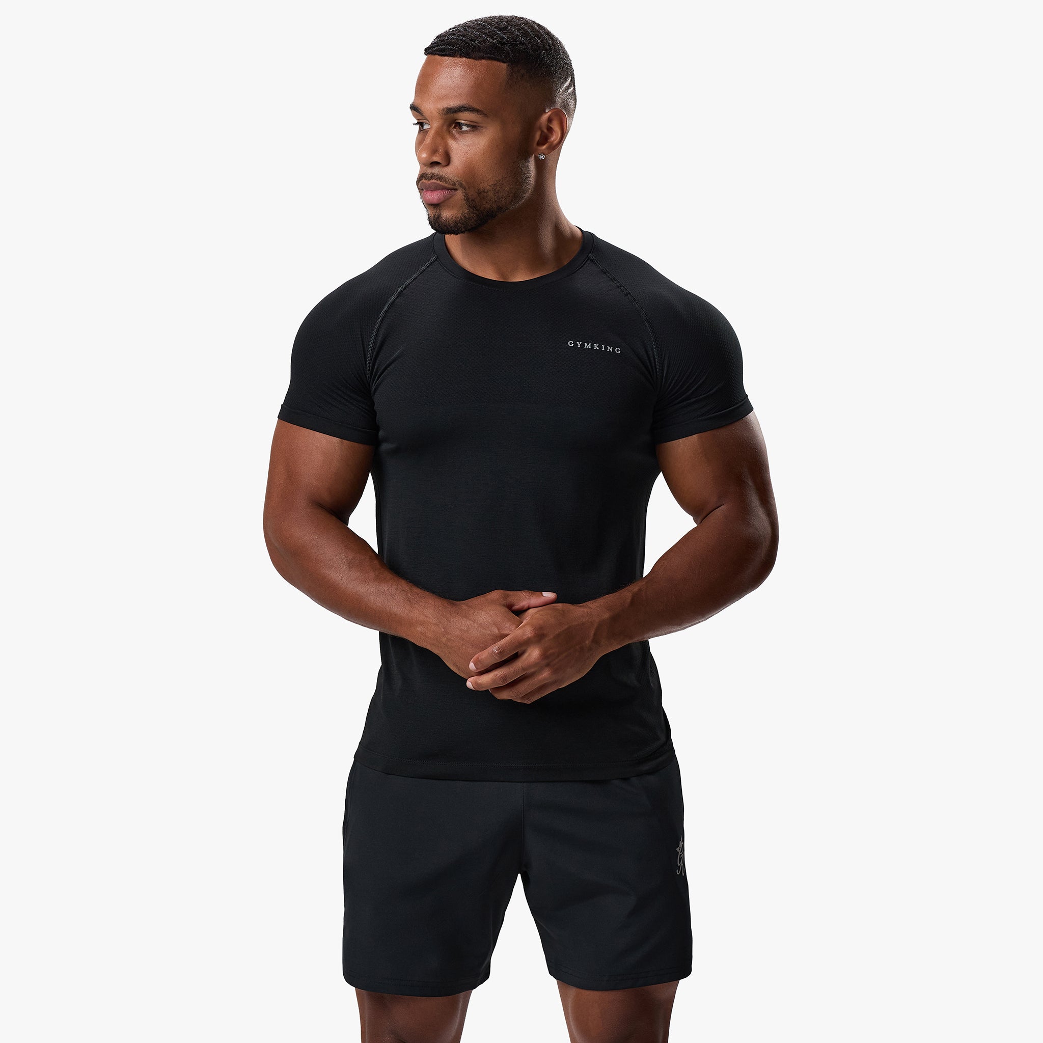 Gym King Seamless Tee - Black M