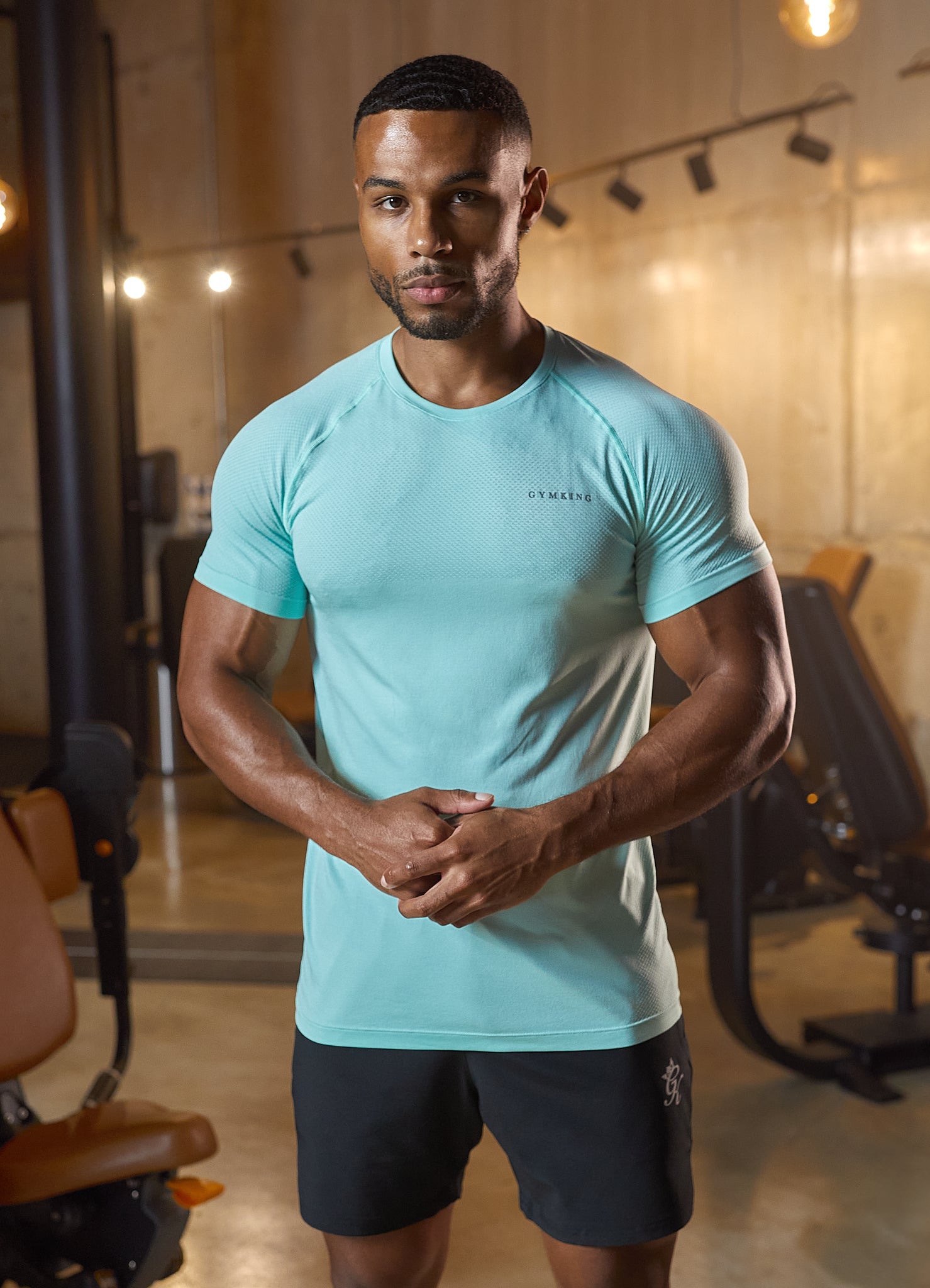 Gym King Seamless Tee - Mineral Green S