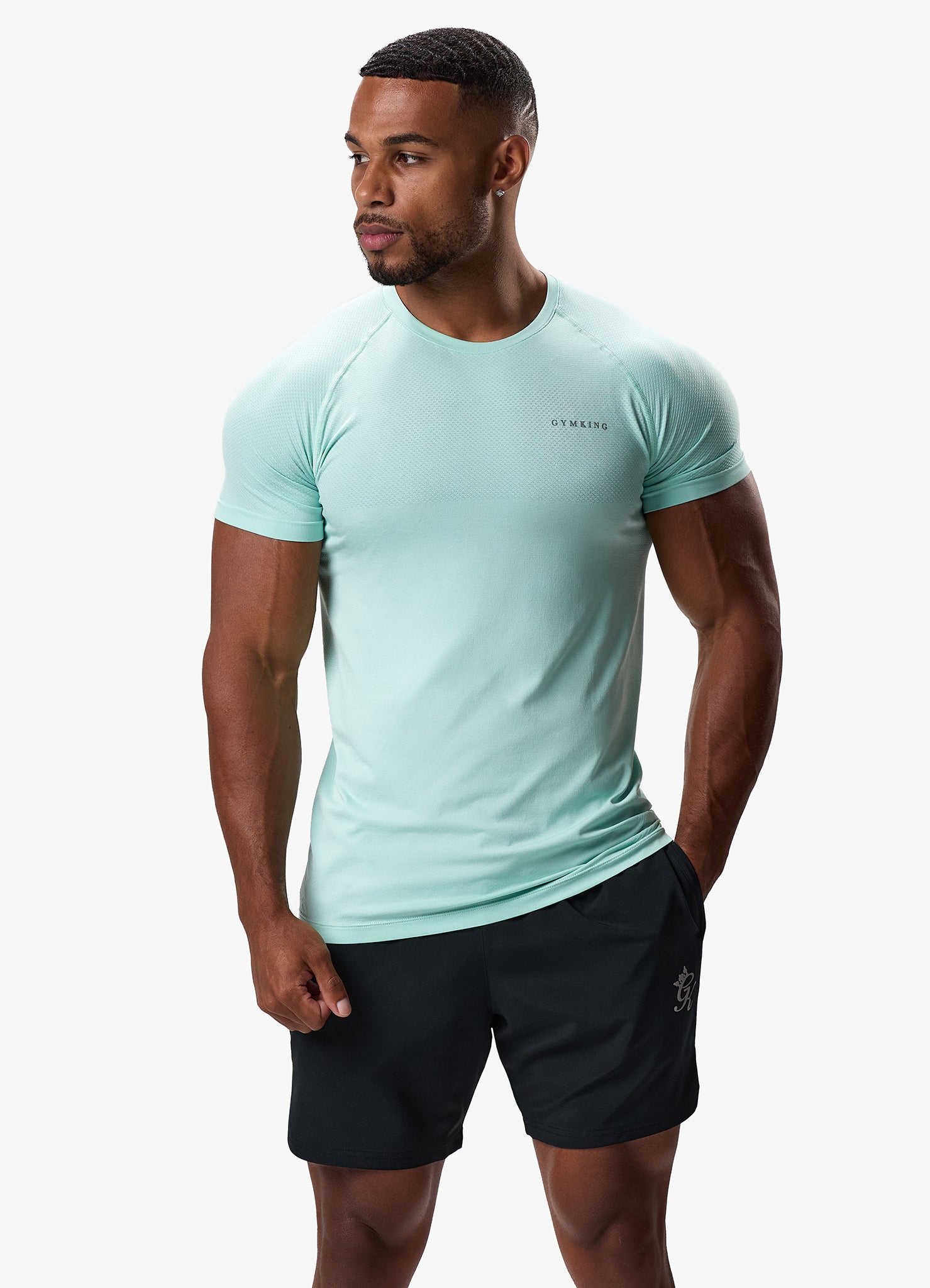 Gym King Seamless Tee - Mineral Green S