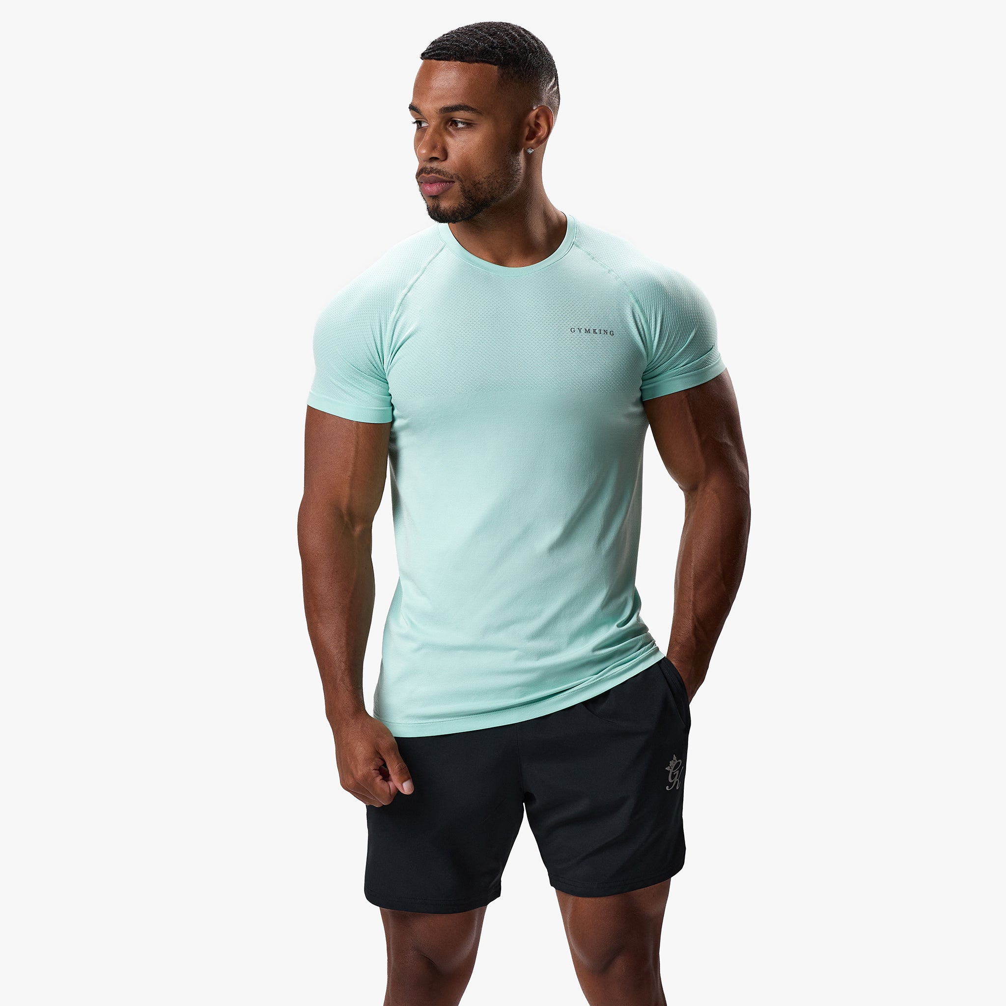 Gym King Seamless Tee - Mineral Green S