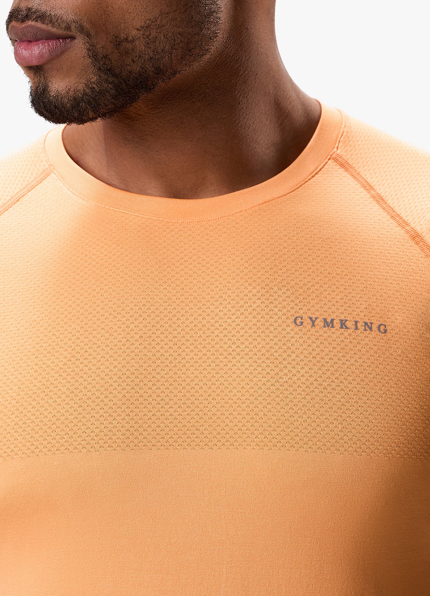 Gym King Seamless Tee - Soft Orange S