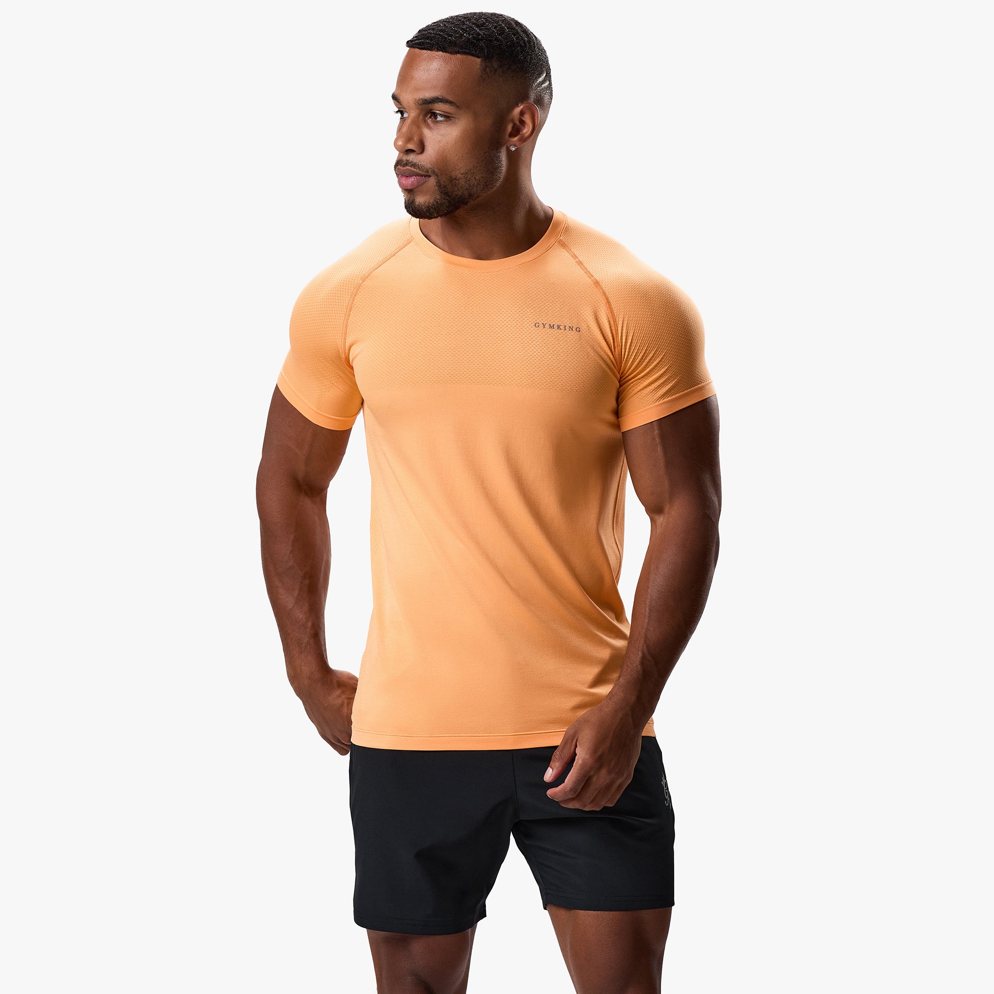 Gym King Seamless Tee - Soft Orange S