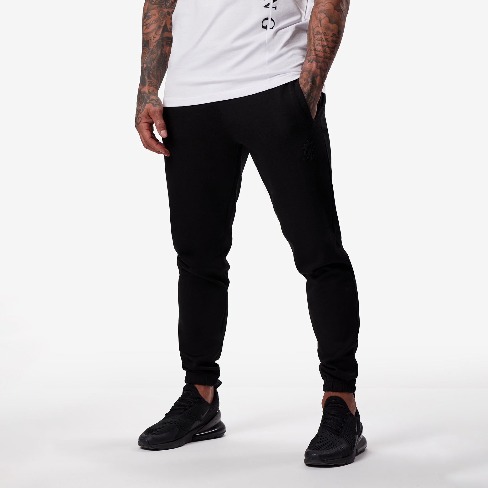 Gym King Split Linear Jogger - Black Xs