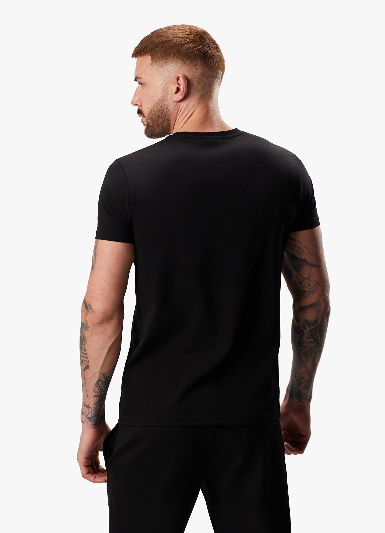 Gym King Split Linear Tee - Black Xs