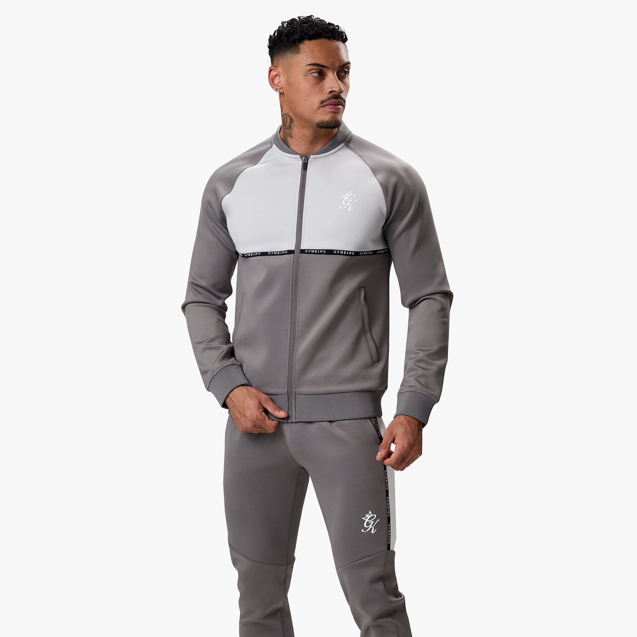 Gym King Taped Core Plus Jacket - Steel/Silver Grey S