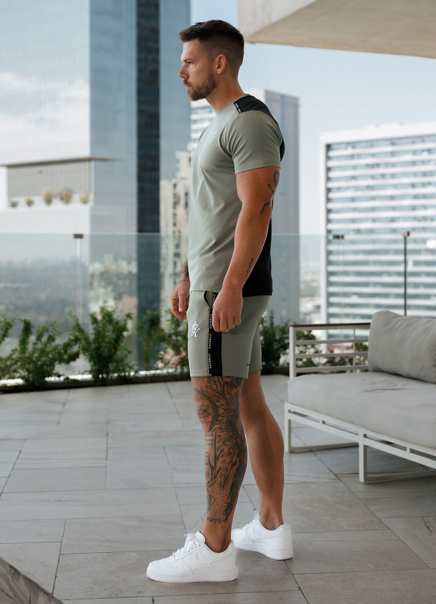 Gym King Taped Core Plus Tee - Soft Khaki Xs