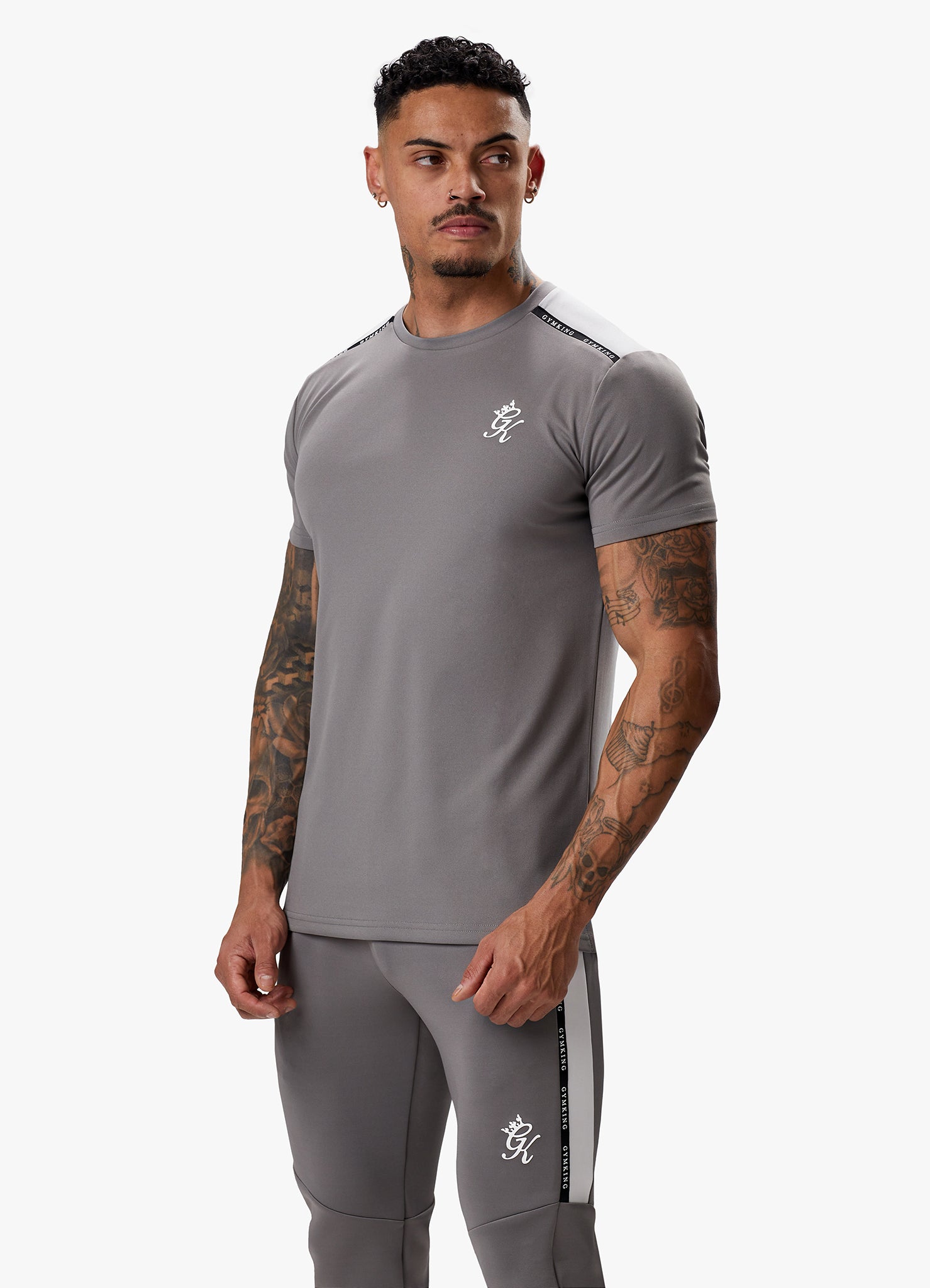 Gym King Taped Core Plus Tee - Steel Xs