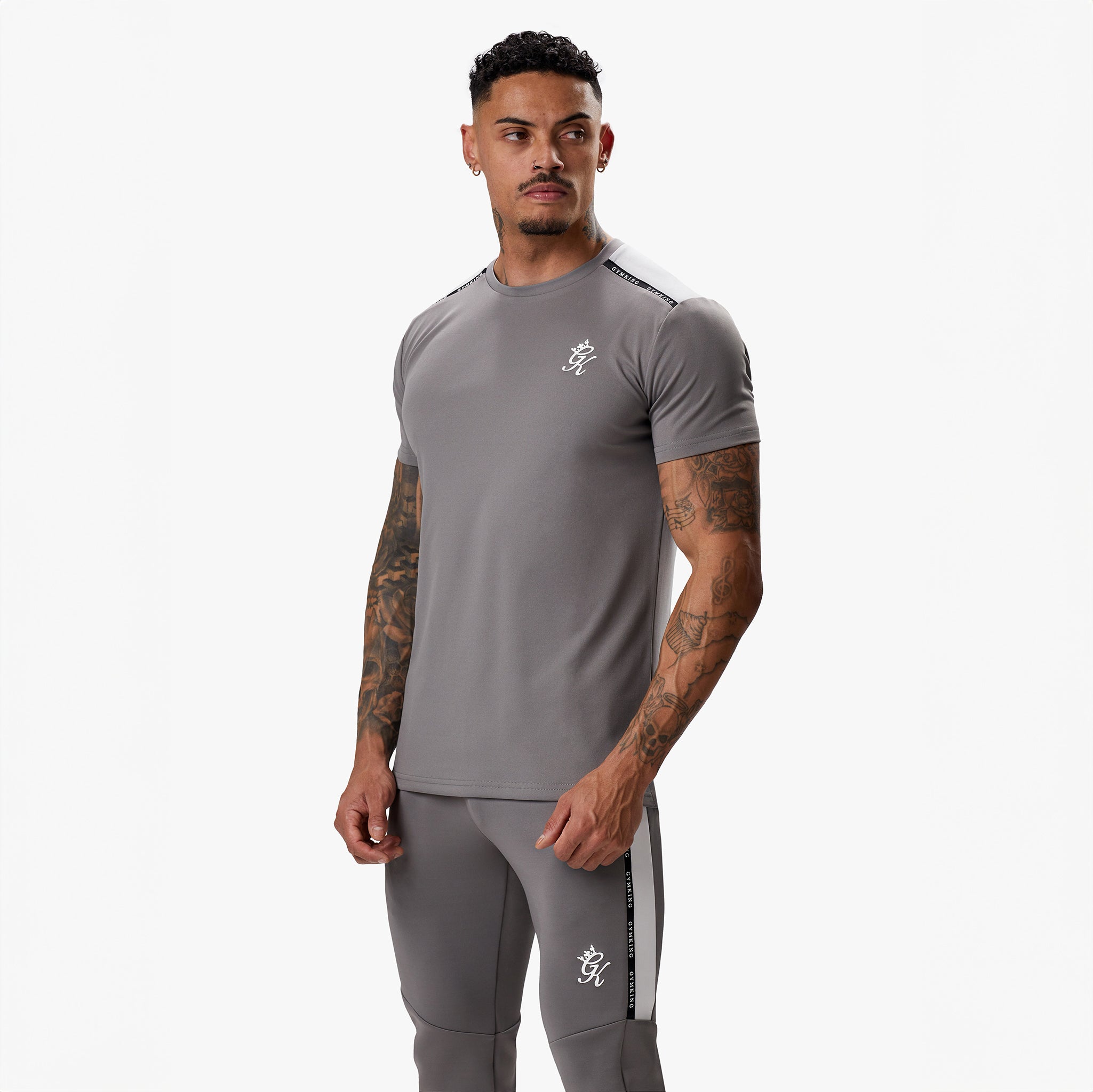 Gym King Taped Core Plus Tee - Steel Xs