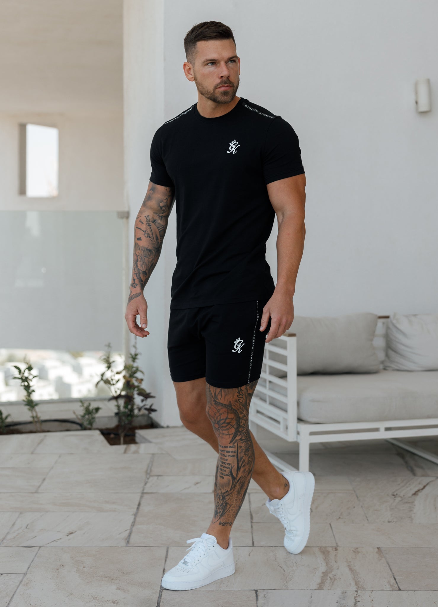 Gym King Taped Jersey Tee - Black Xxl