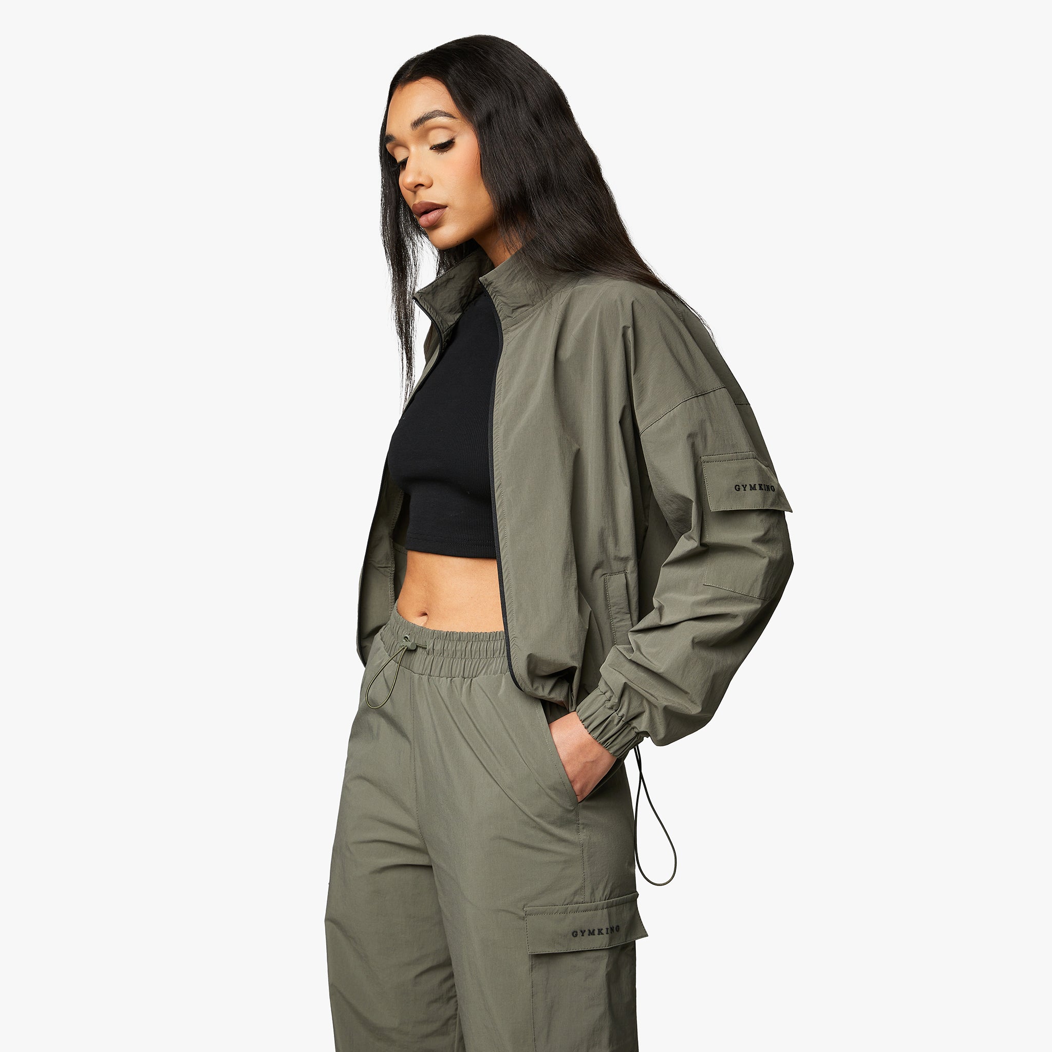 Gym King Utility Woven Jacket - Olive 12