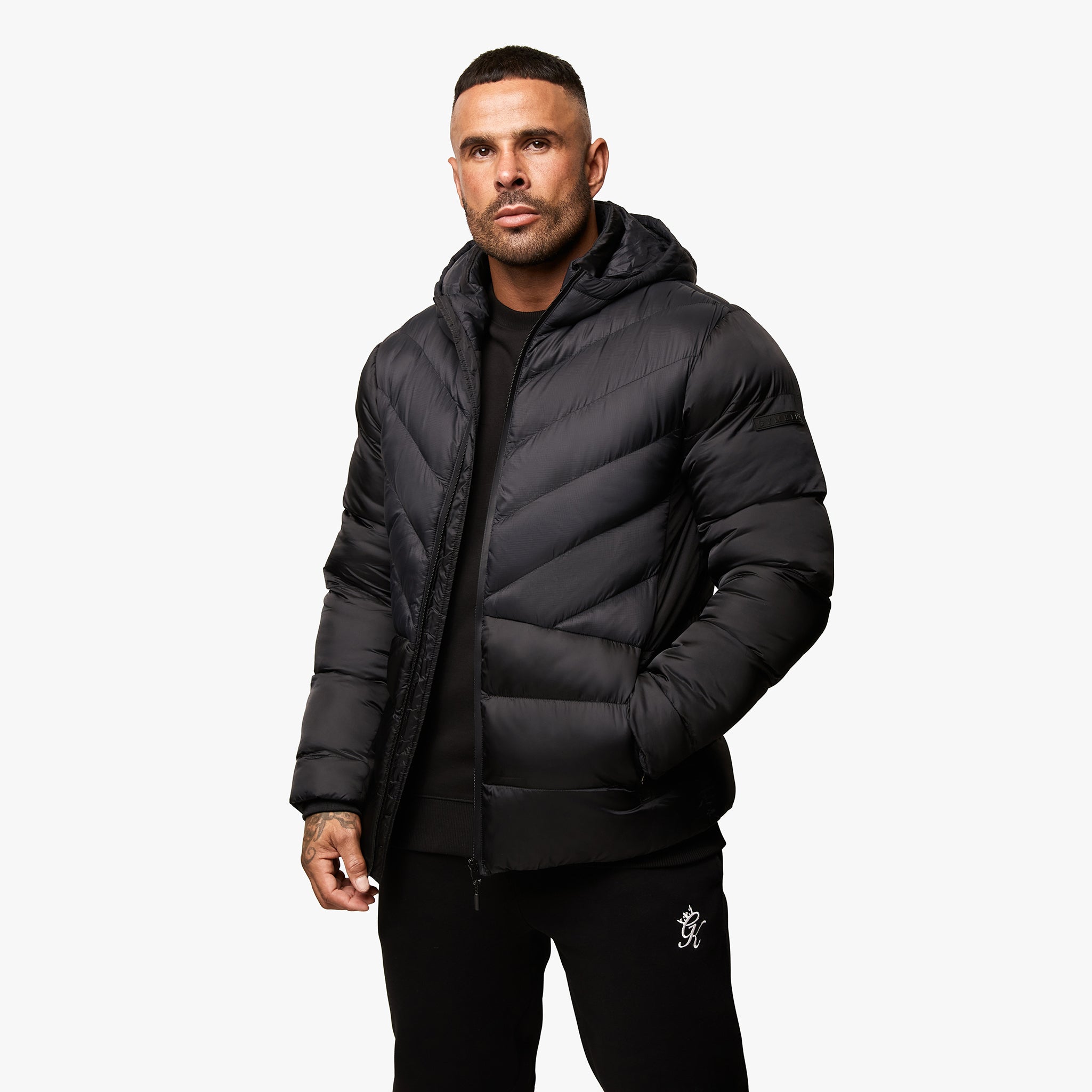 Gym King Vertex Panelled Puffer Jacket - Black M