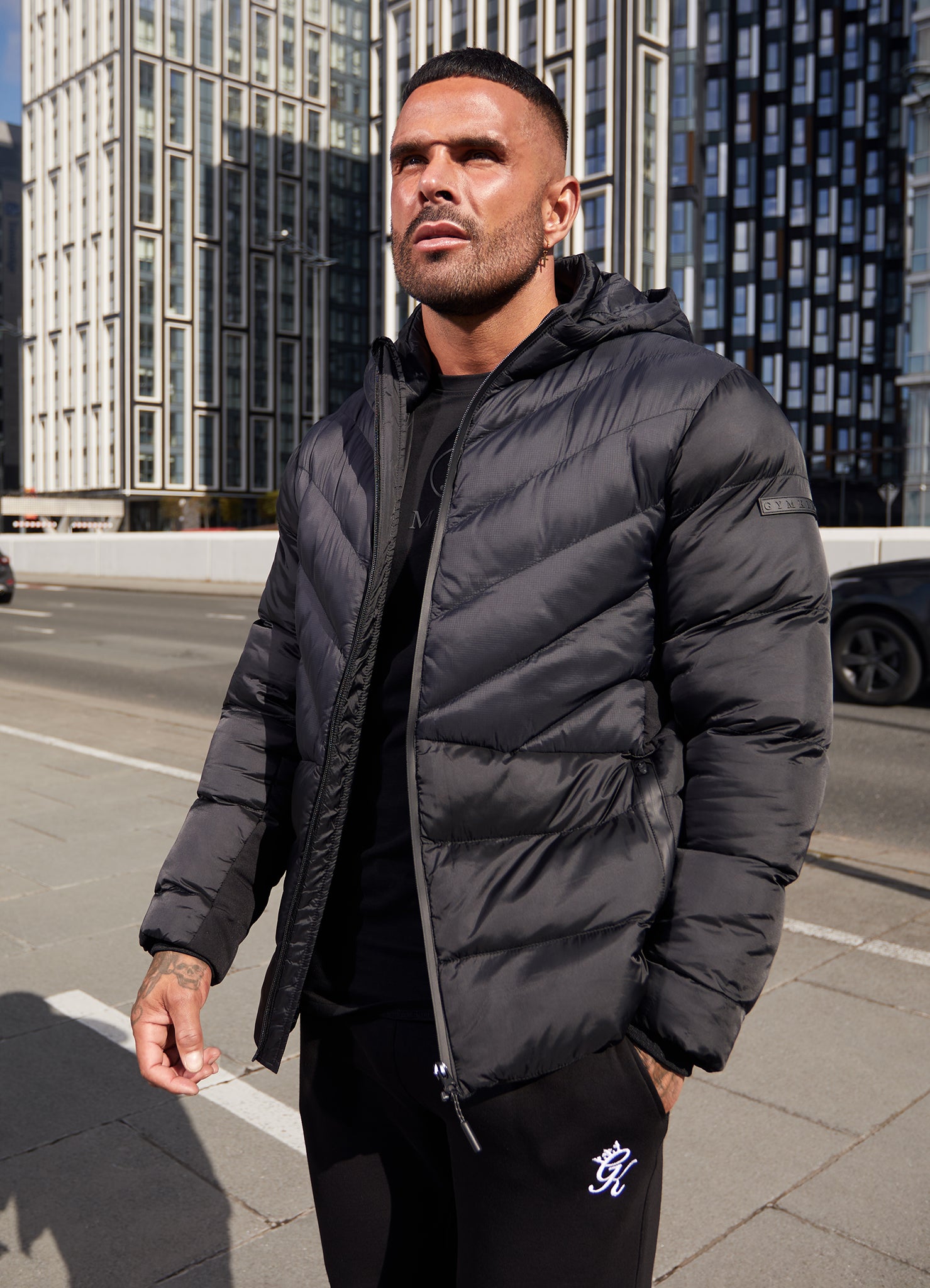 Gym King Vertex Panelled Puffer Jacket - Black M