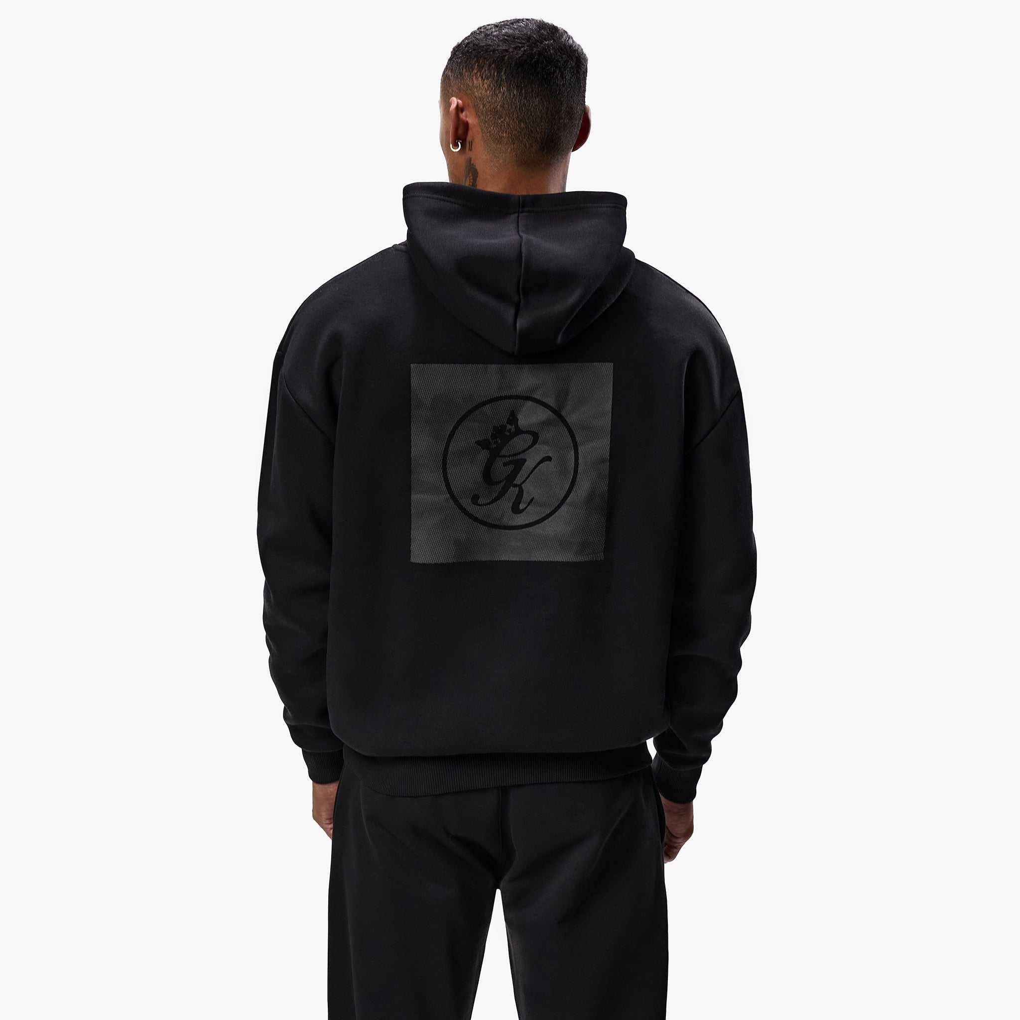 Gym King Box Logo Fleece Hood - Black Xs