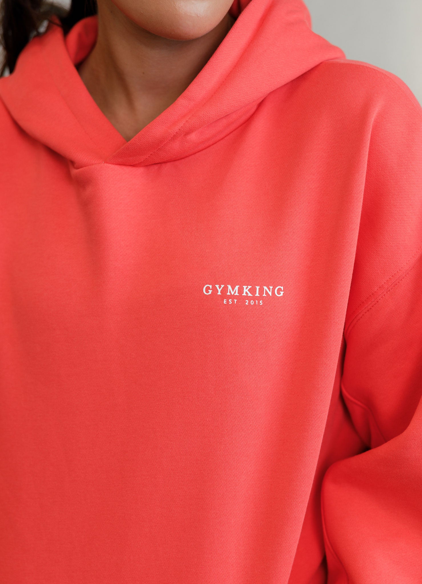 Gym King Established Relaxed Fit Hood - Coral Red 6