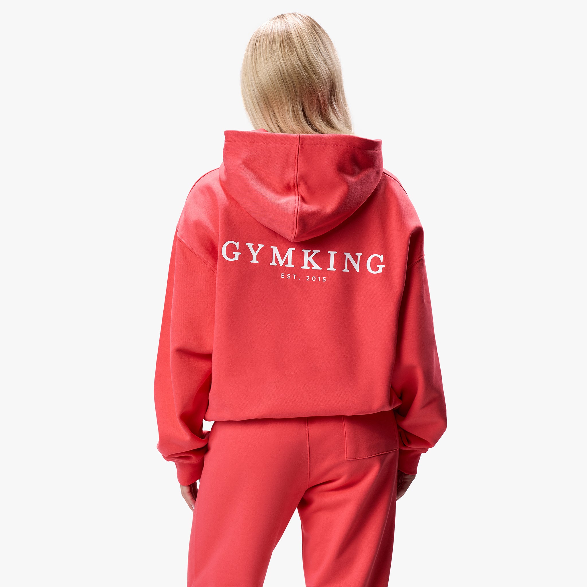 Gym King Established Relaxed Fit Hood - Coral Red 6