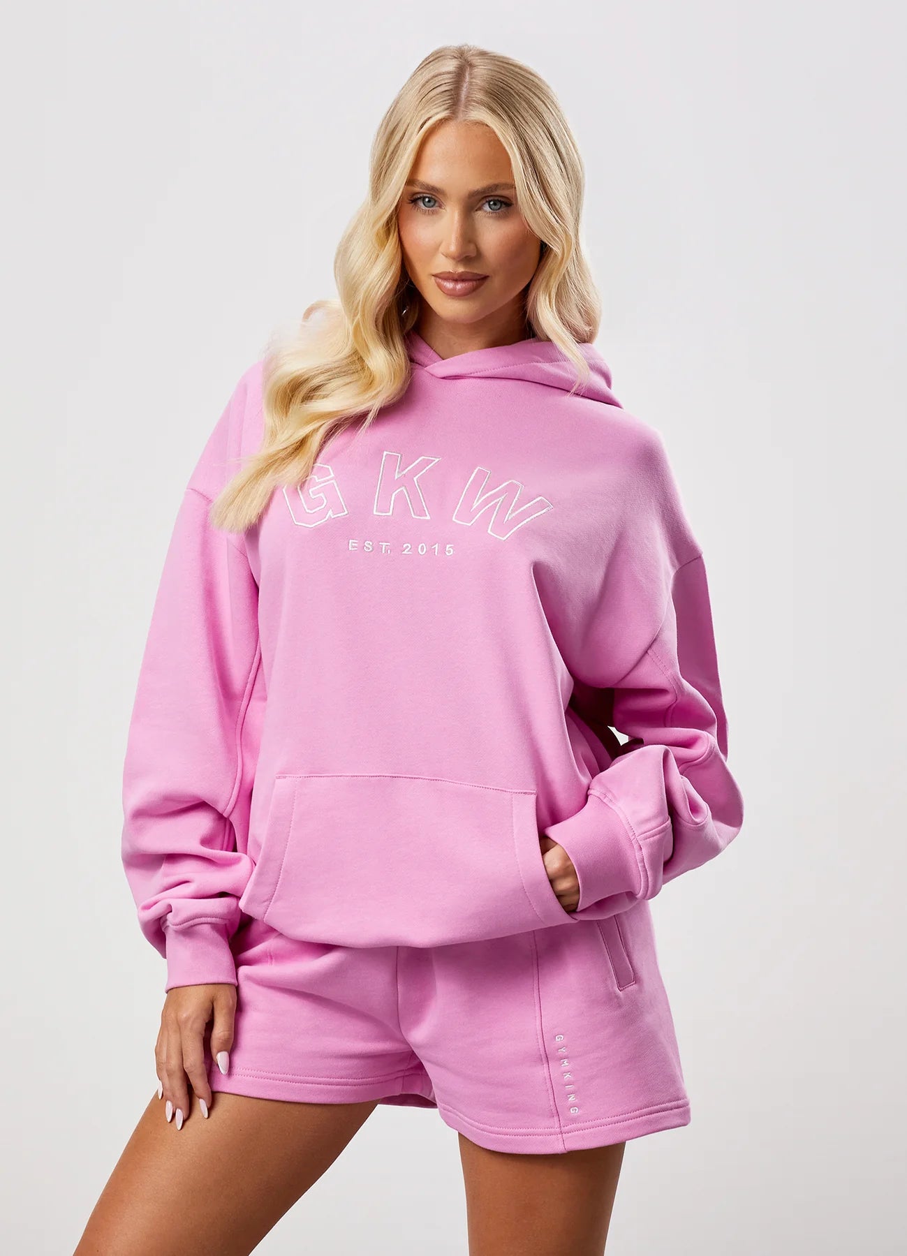 GKW Relaxed Fit Hoodie & Shorts - Pink Rose