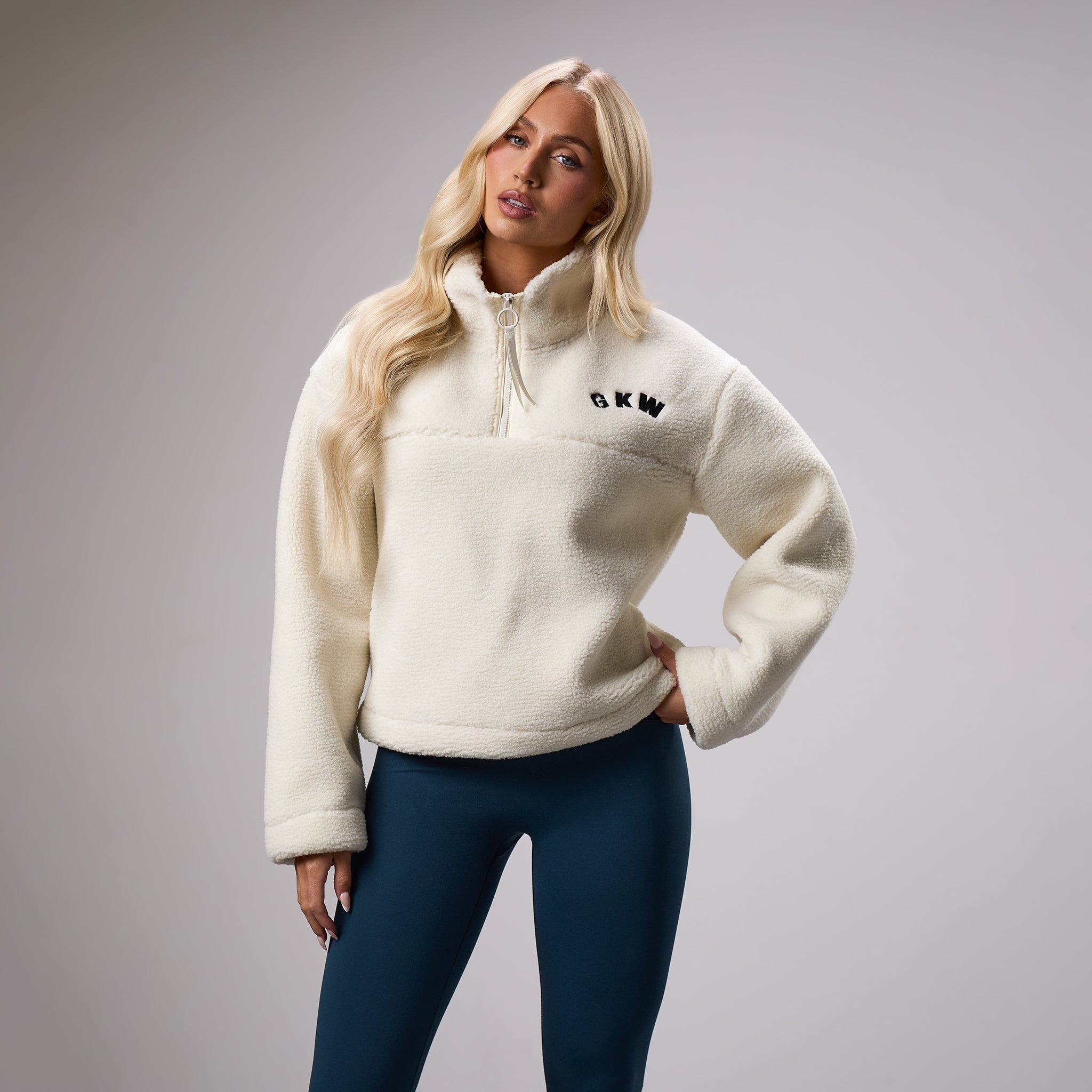 GKW Sports Luxe 1/4 Zip Fleece - Cream 6