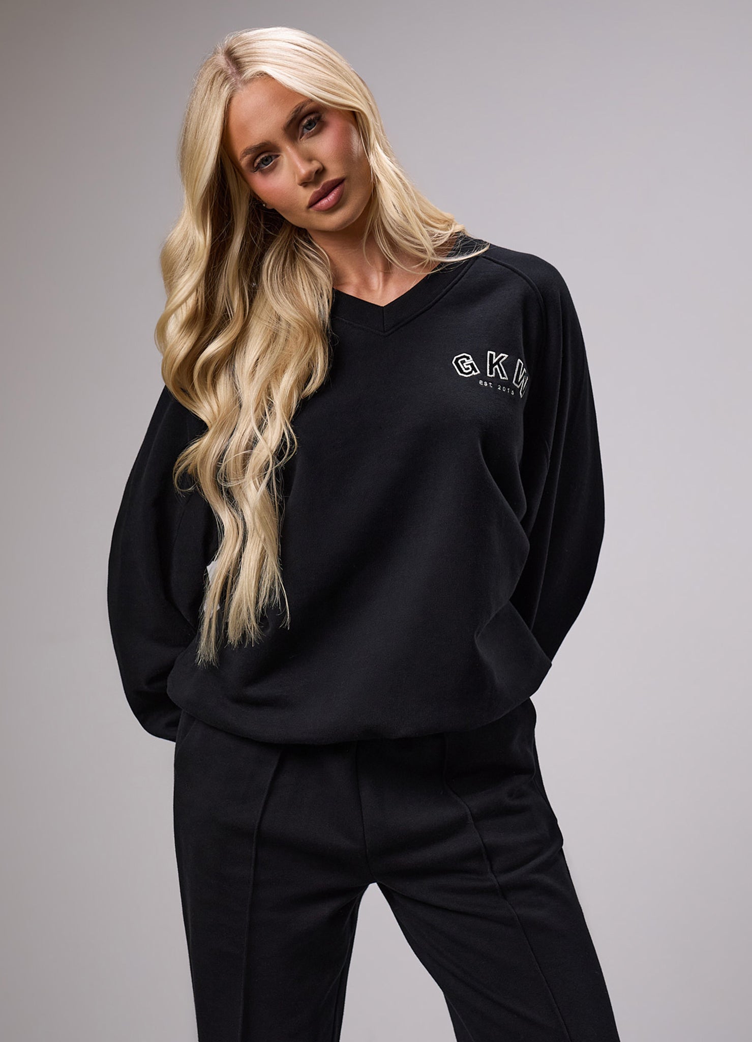 GKW Sports Luxe V Neck Tracksuit - Black