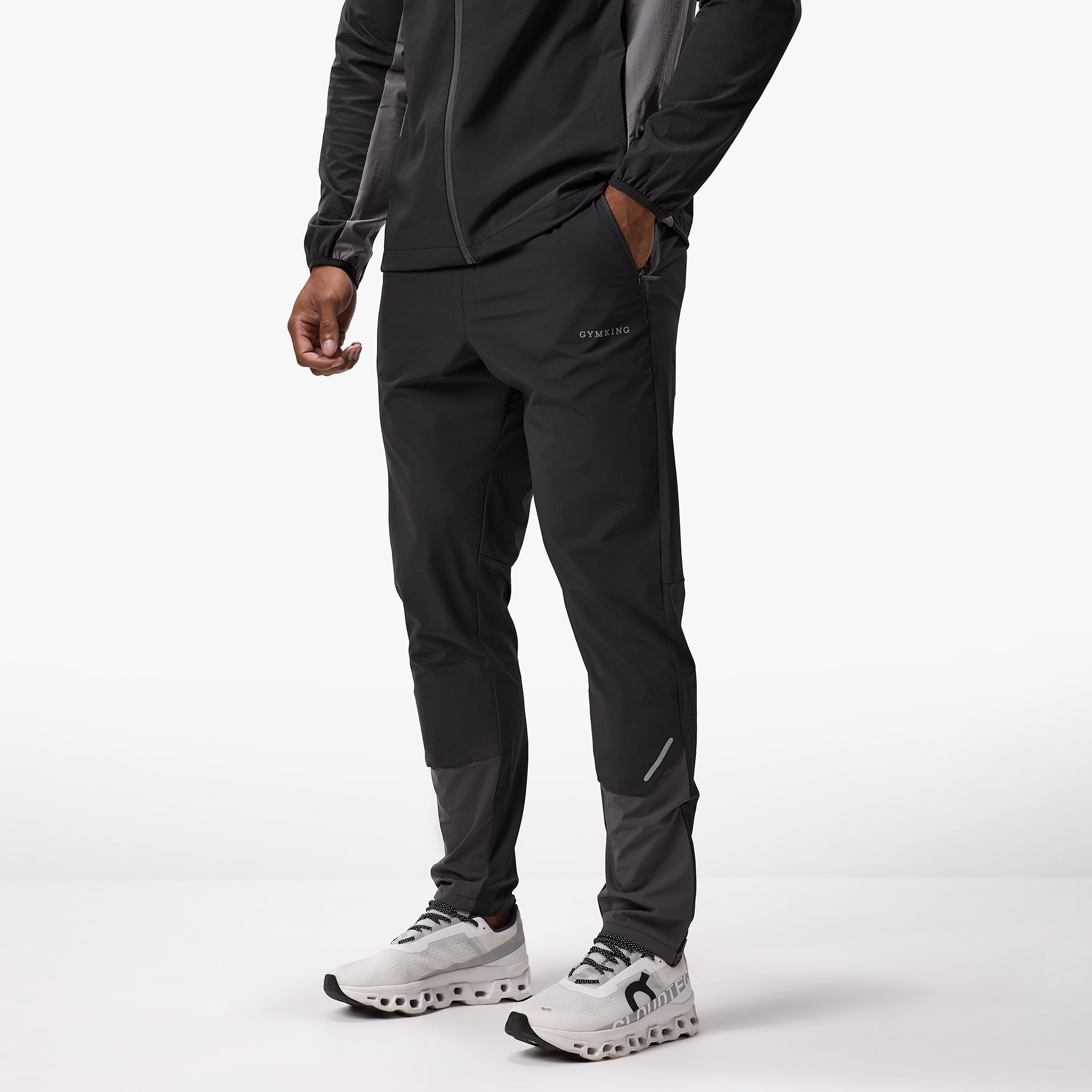 Gym King Advance Tracksuit Bottoms - Black/Fossil Grey Xs