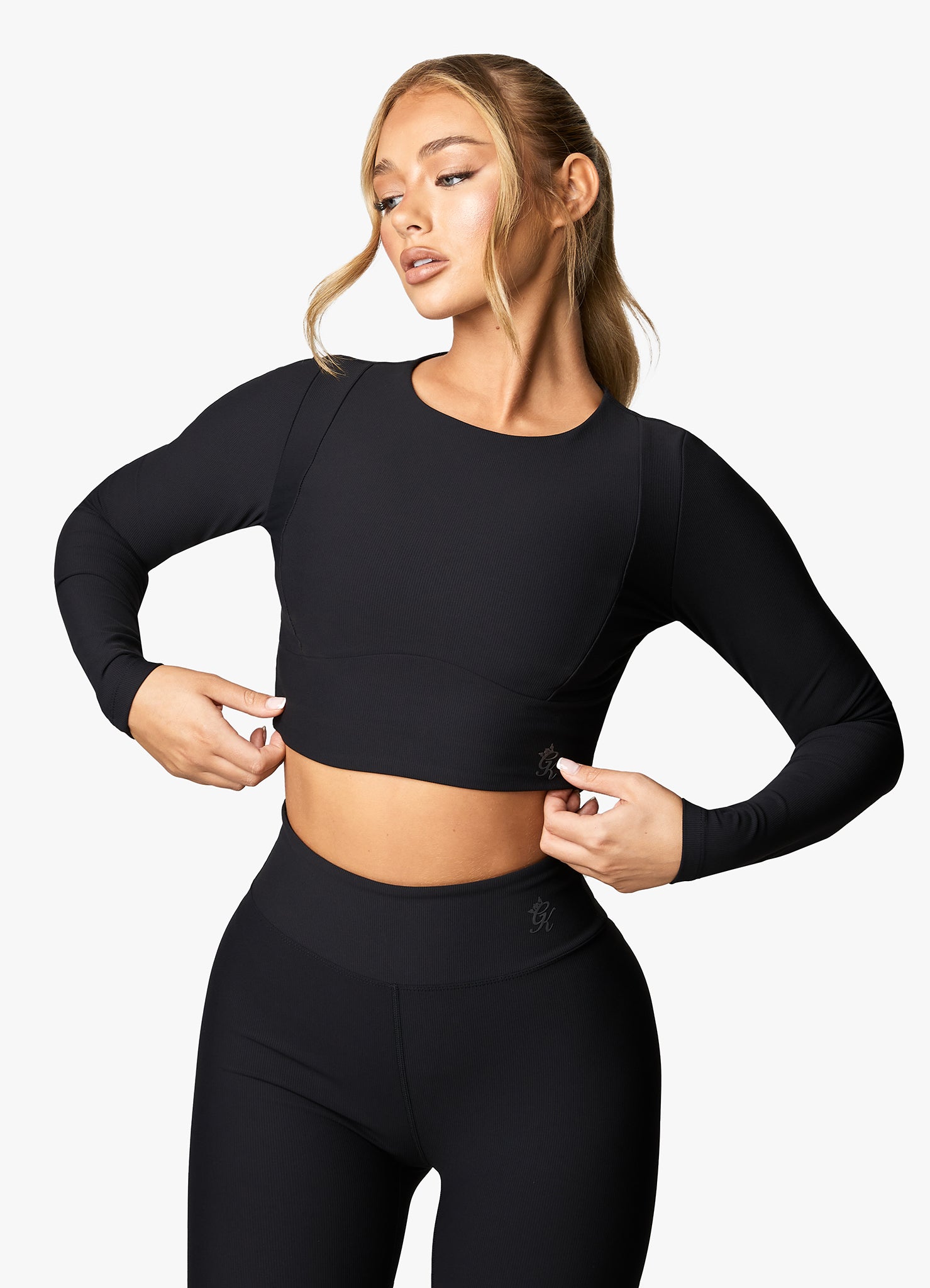 Gym King Align LS Crop Tee - Black 10