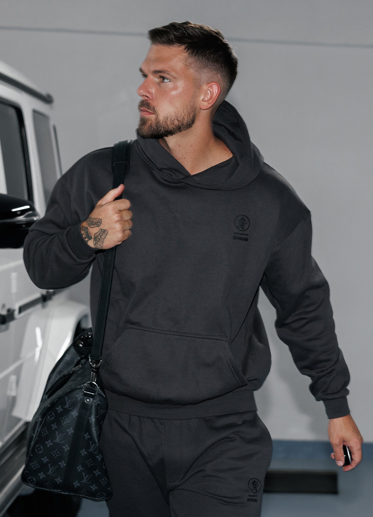 Gym King Aventus Hoodie - Dark Pewter S