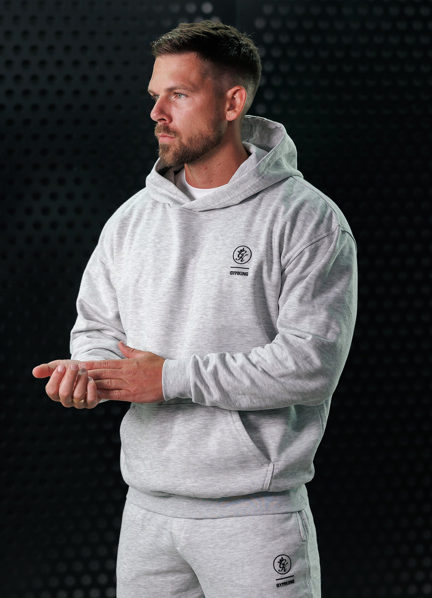 Gym King Aventus Hoodie - Snow Marl Xs