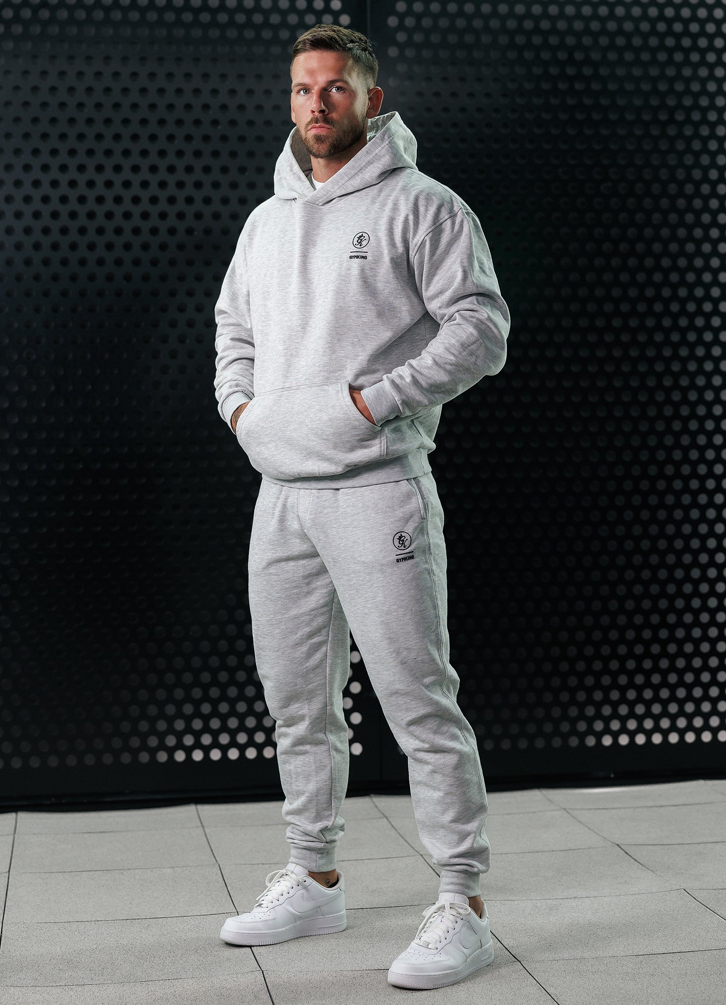 Gym King Aventus Hoodie - Snow Marl Xs