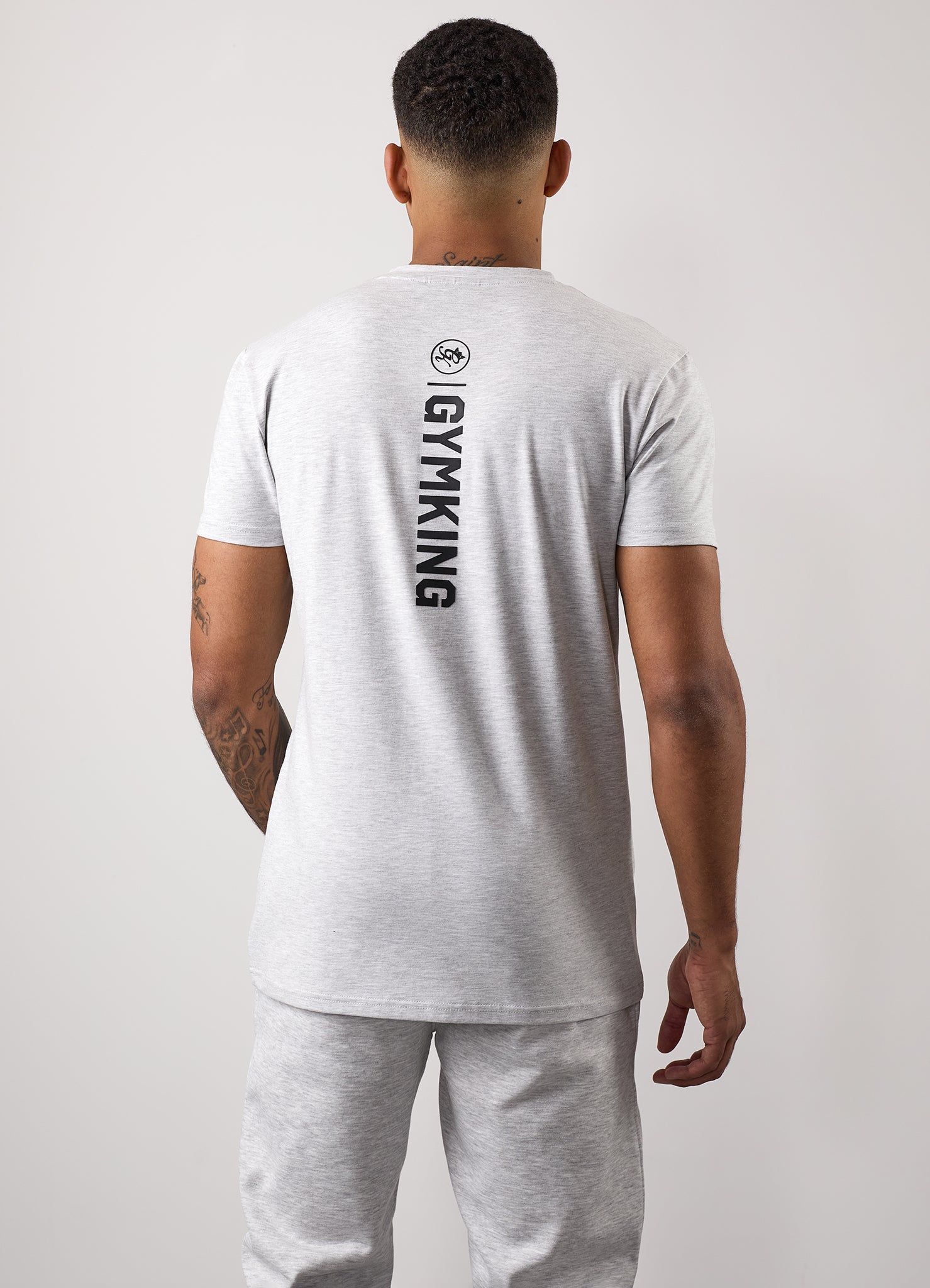 Gym King Aventus Tee - Snow Marl Xs