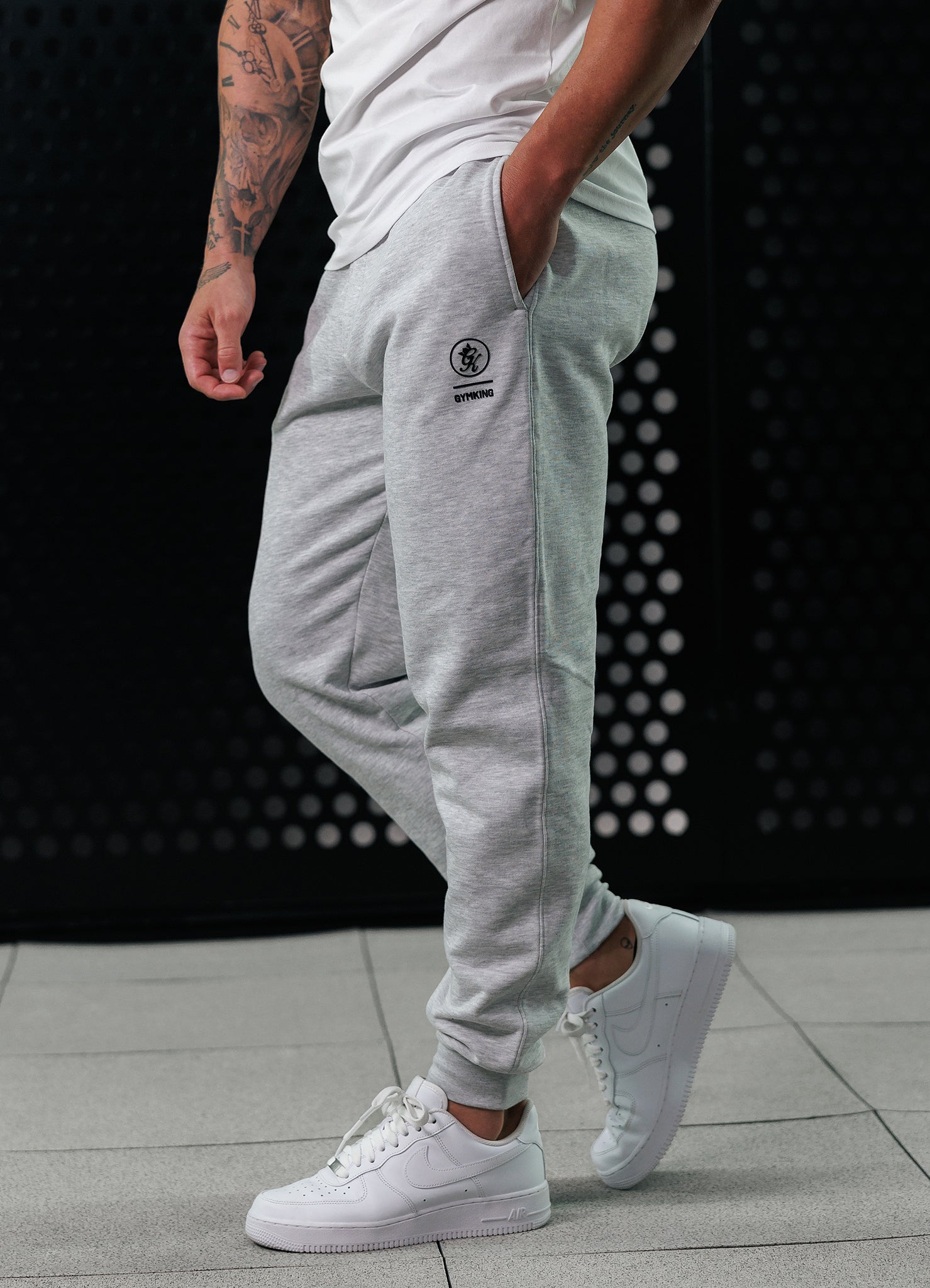 Gym King Aventus Tracksuit - Snow Marl