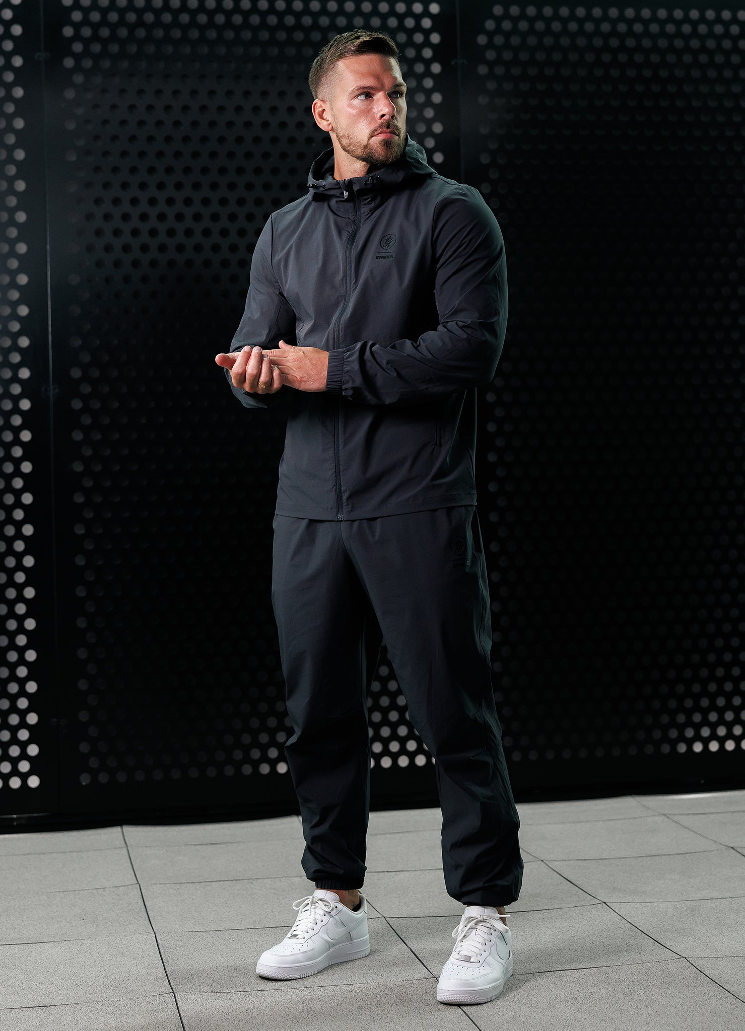 Gym King Aventus Woven Tracksuit Top - Dark Pewter M