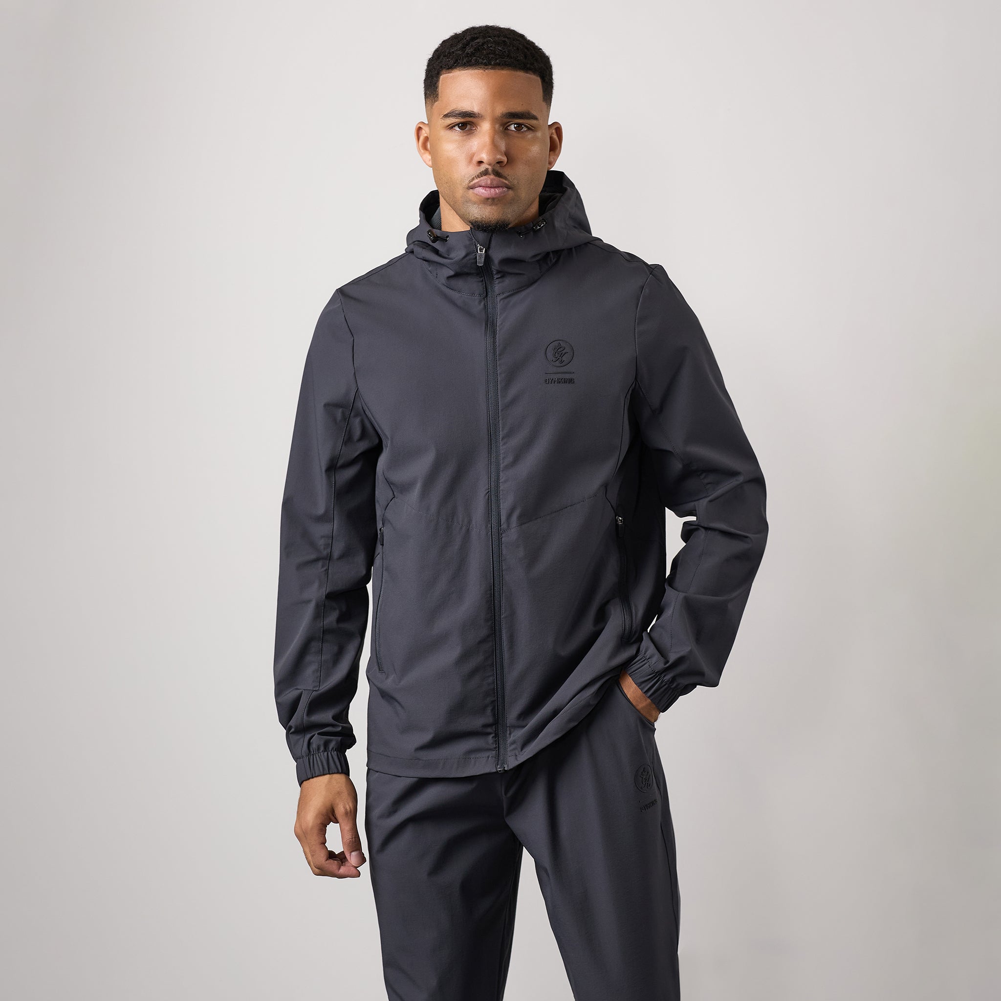 Gym King Aventus Woven Tracksuit Top - Dark Pewter M